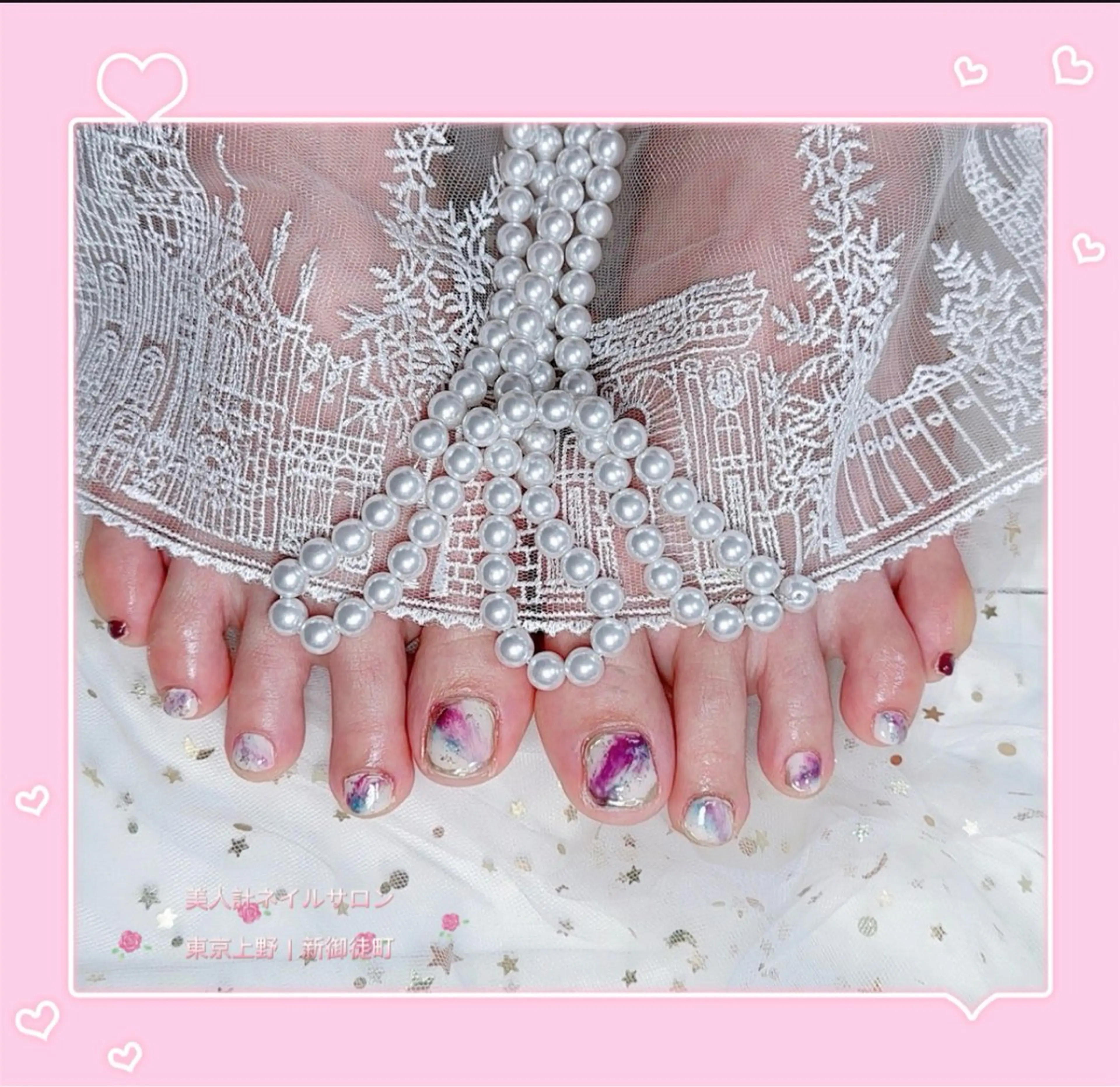 ネイル フットネイル ニュアンスネイル フットネイル 美人計ネイルサロン所属・中山 美月のネイルデザイン