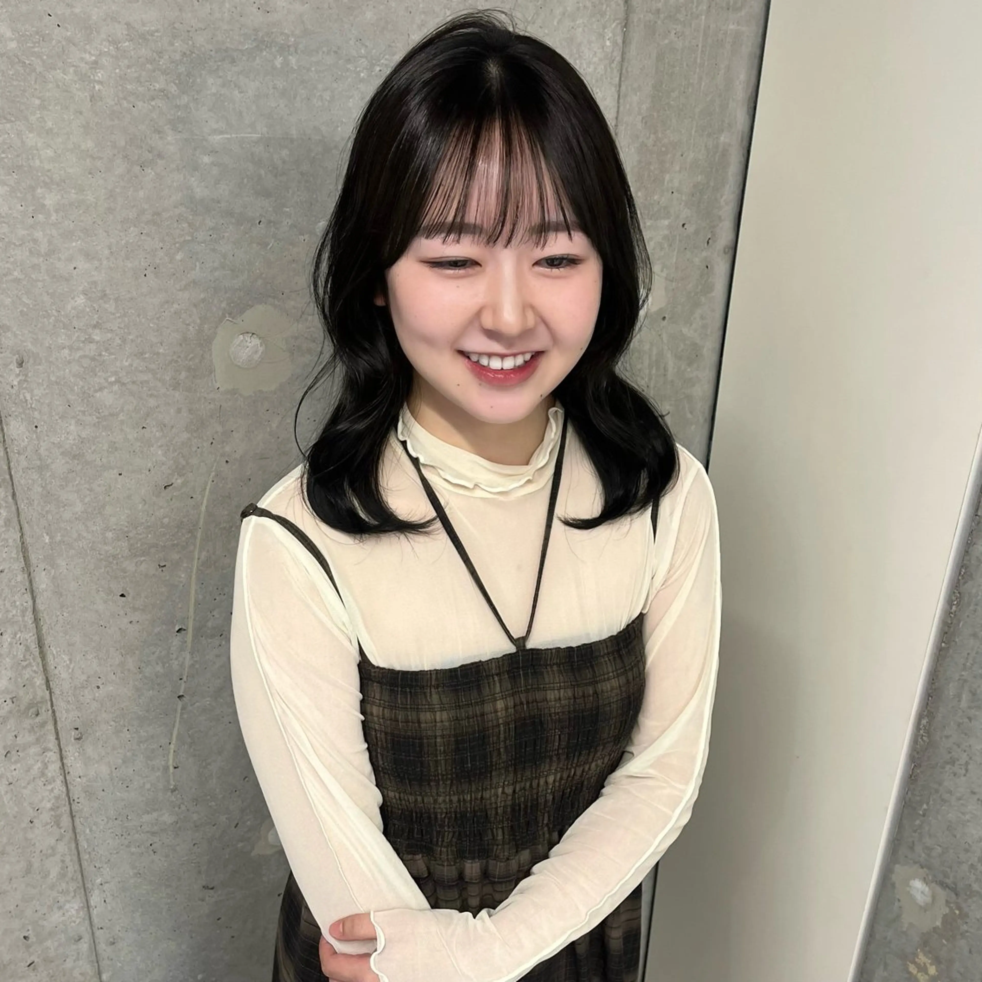 ミディアム カラー riko/レイヤー/ 艶カラー/ヘアセットのヘアスタイル