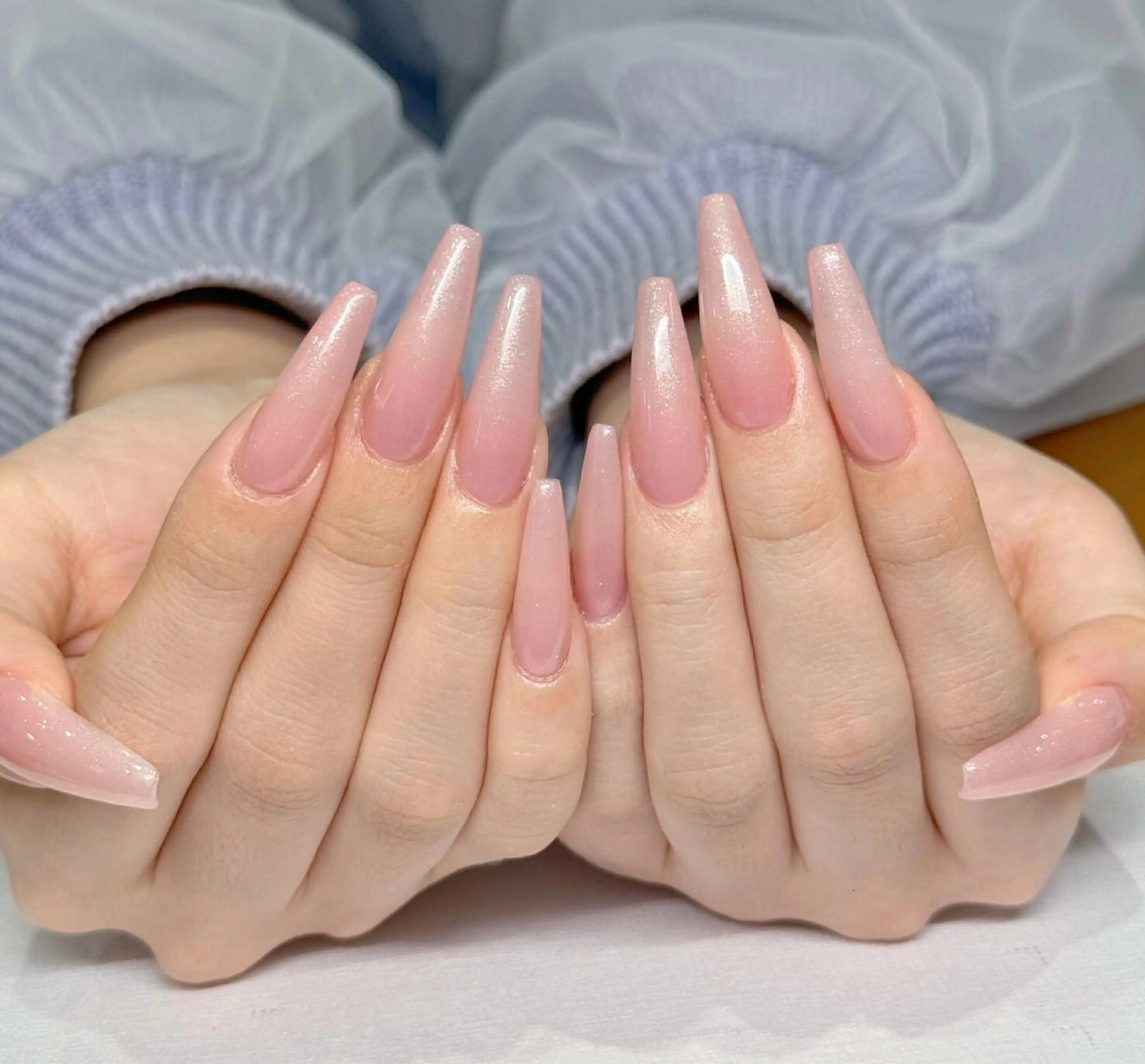 ネイル オーロラネイル ブルー チークネイル フットネイル フレンチネイル ハンドネイル HANA ハナのネイルデザイン