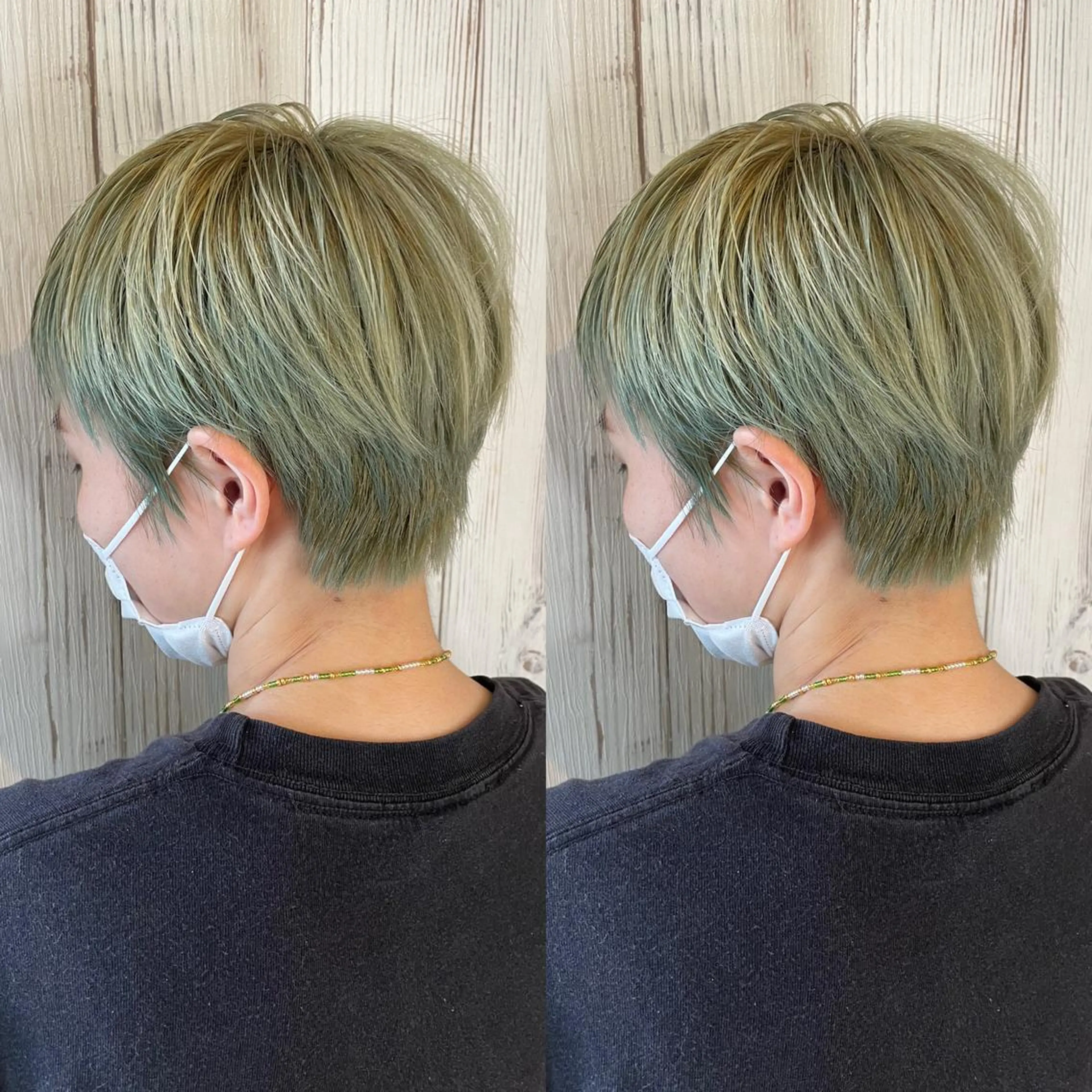 ショート カラー ブリーチ ヘアカラー ヘアサロンオスカー 岸和田蛸地蔵店のヘアスタイル