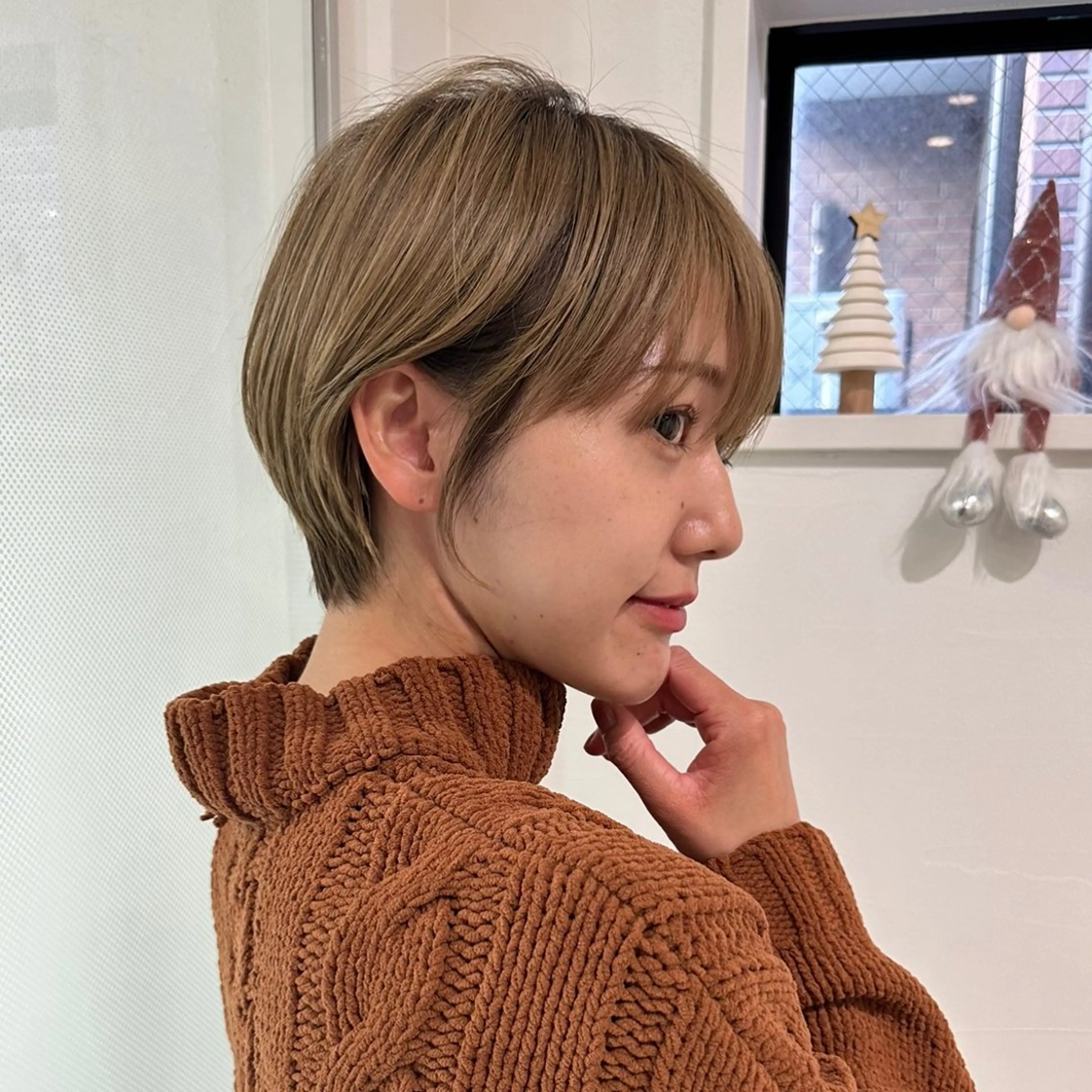 ショート ボブ くびれヘア 顔周りカット ハイライト 韓国風ヘア カット トリートメント taiga ショート /レイヤー/矯正🌈のヘアスタイル