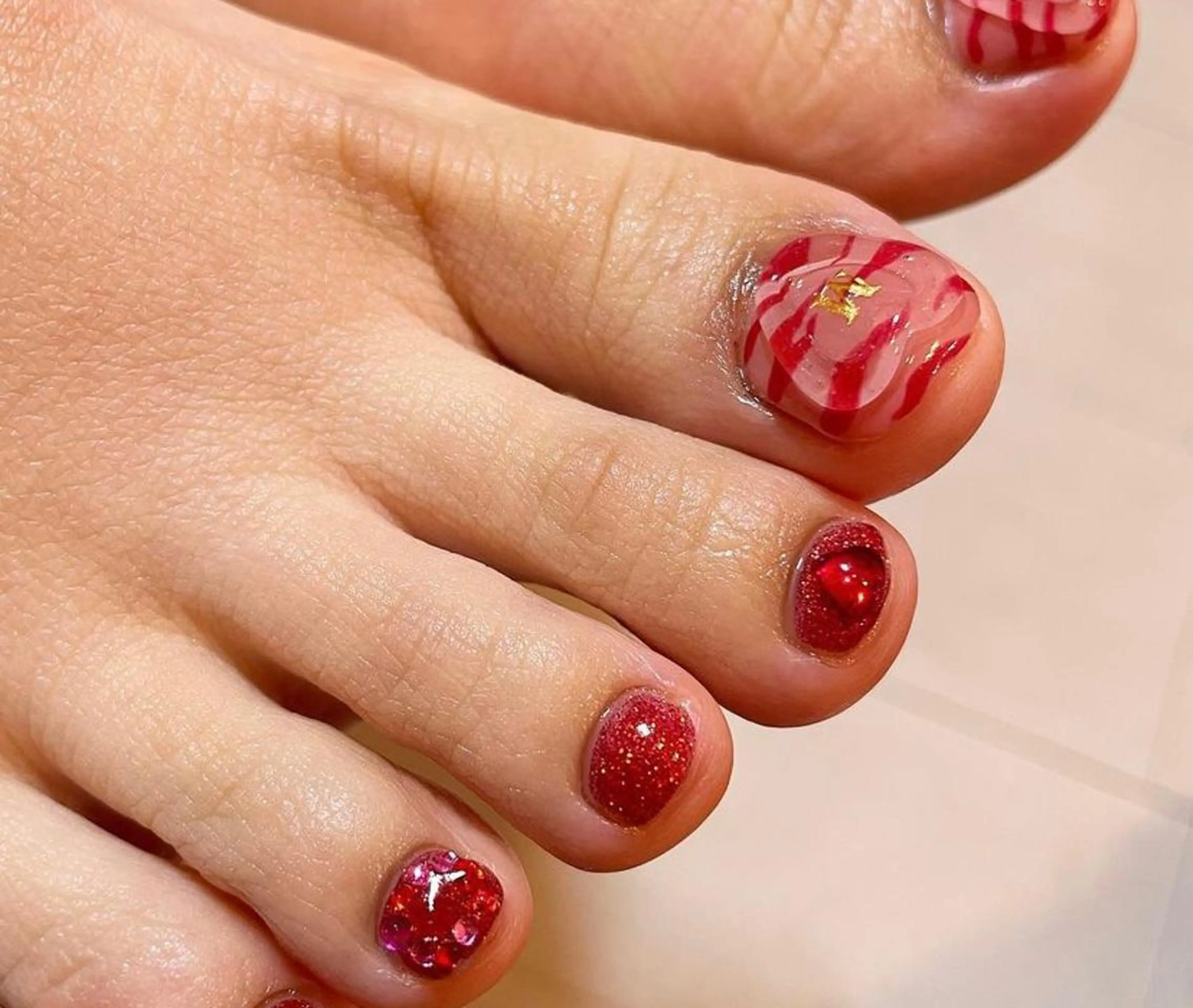 フットネイル・アートし放題🦄🦄オフありも可能です🦄ハンドネイル同様のメニューができます🌟の写真