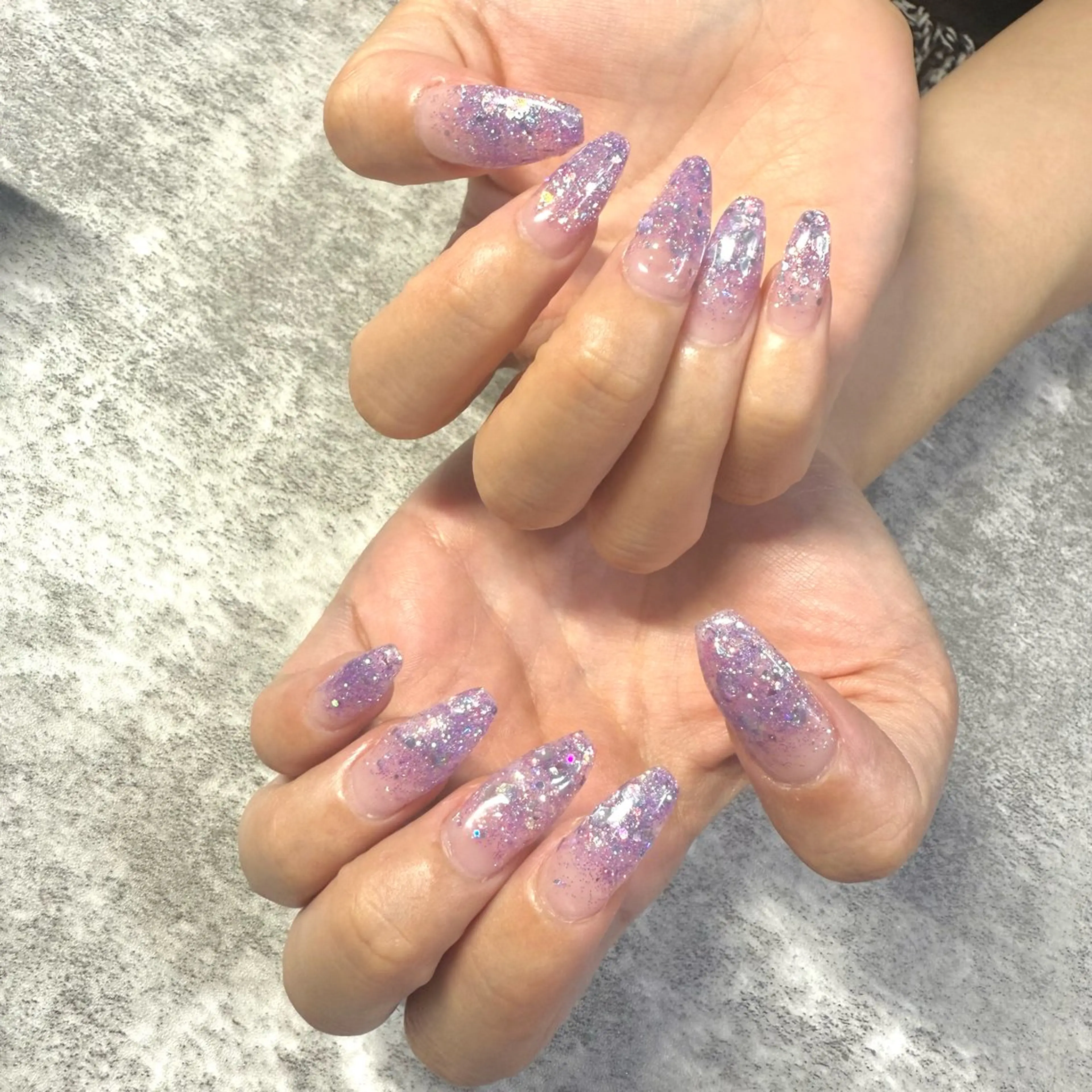 ネイル ラメ(グリッター) パープル ハンドネイル ★Rinail... .のネイルデザイン