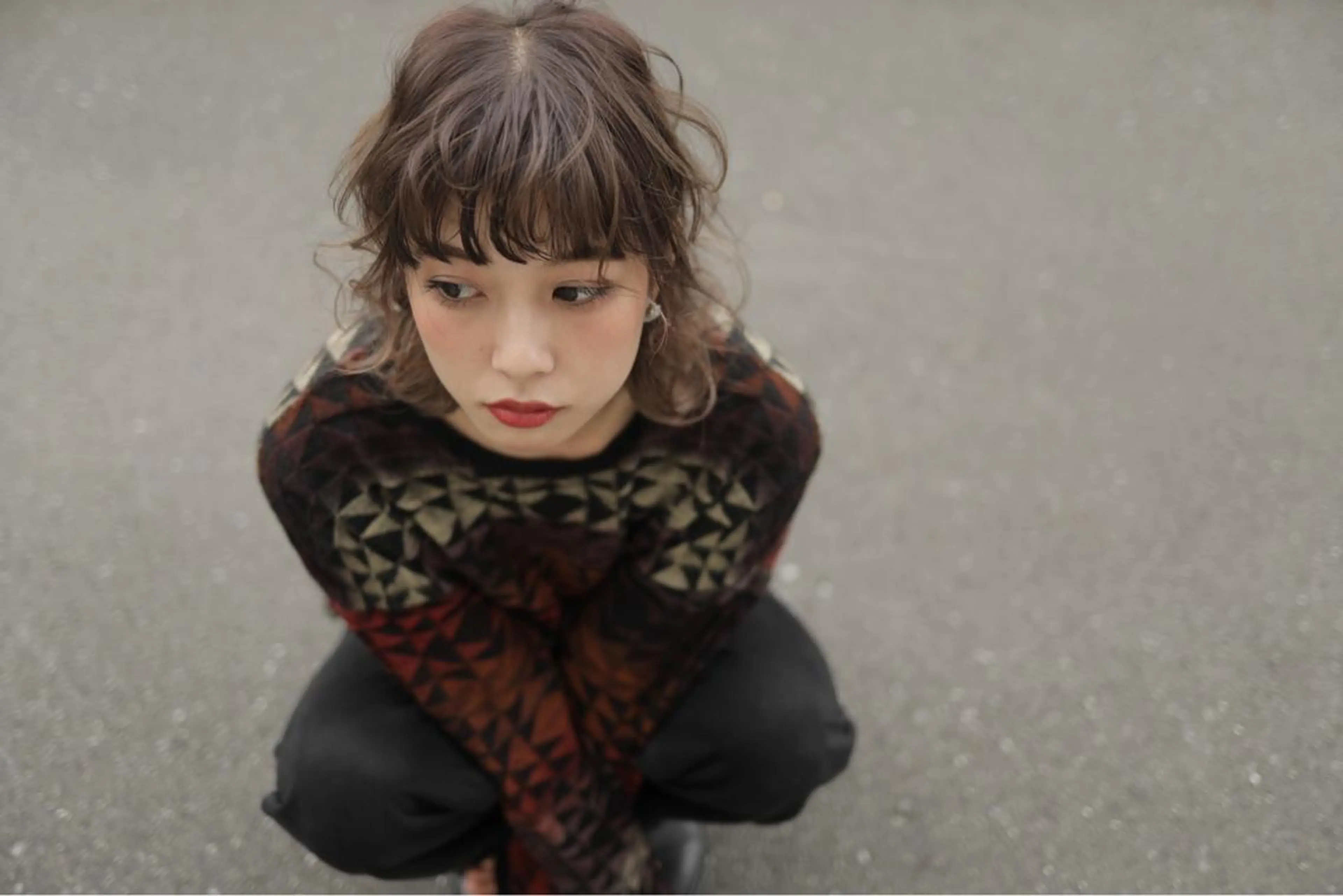 ミディアム カラー ヘアアレンジ ハイライトカラー ボブ ハイライト 大橋 タツヤのヘアスタイル