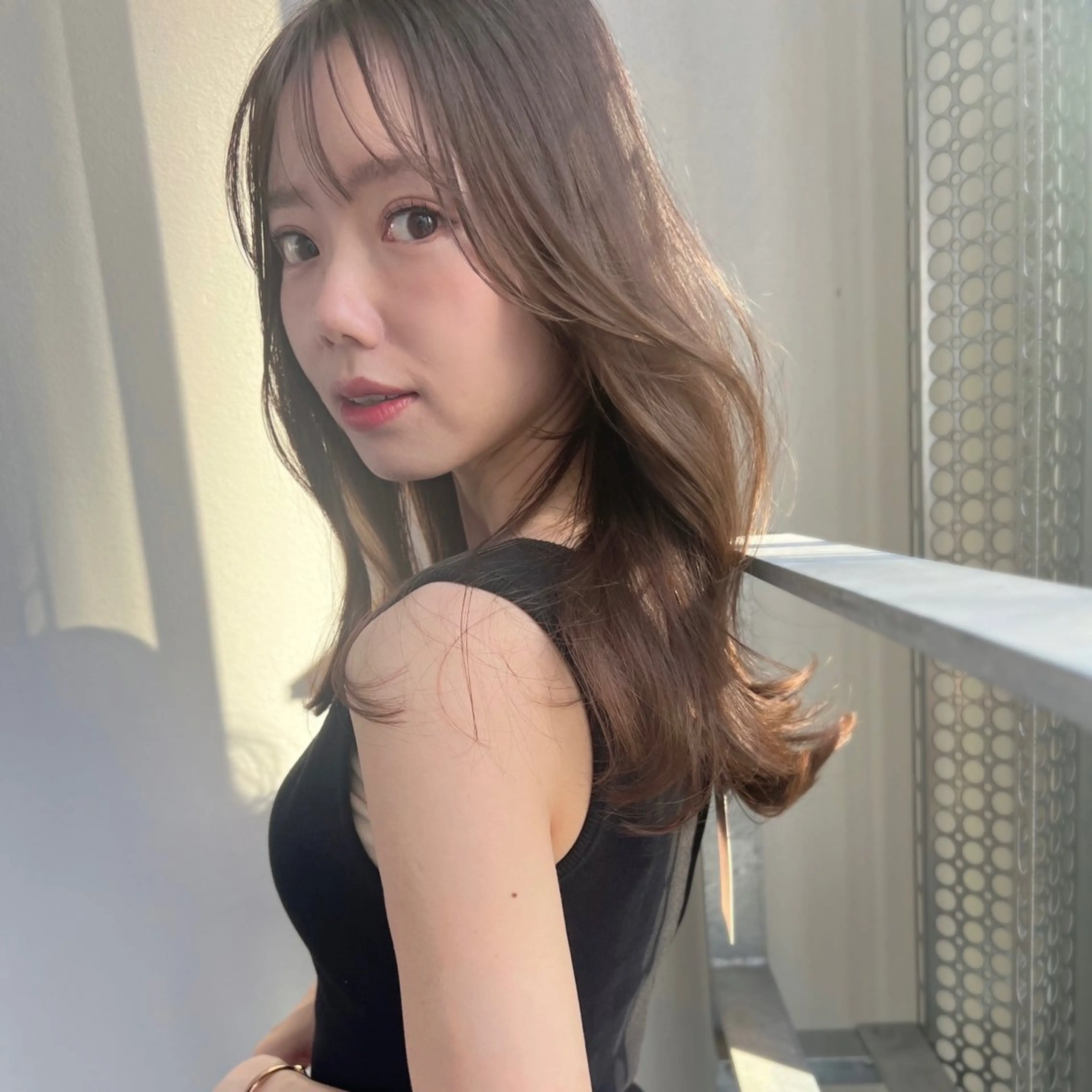 ミディアム シースルーバング 韓国モテhair🍑 momoのヘアスタイル