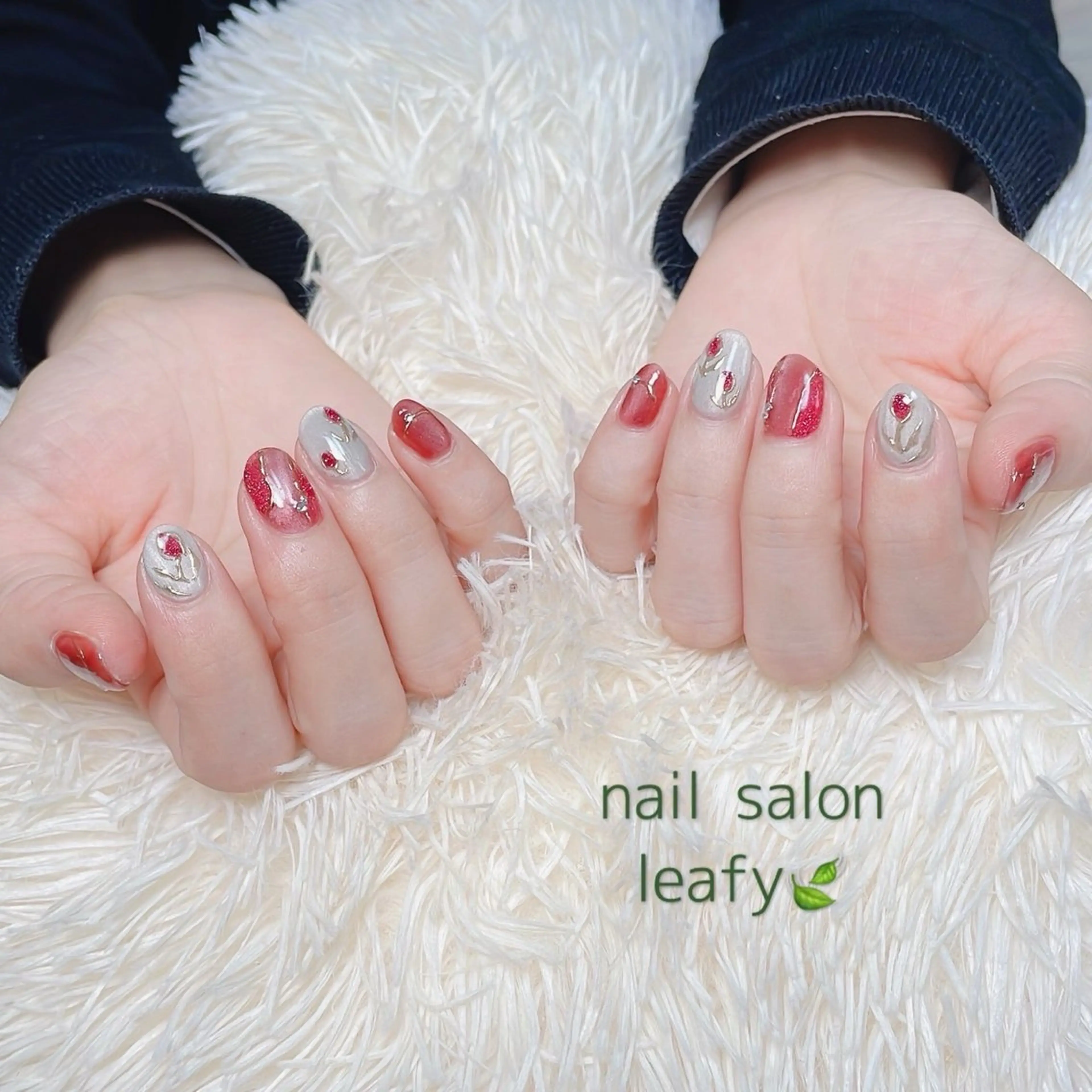 ネイル 春ネイル ハンドネイル ネイルサロン leafyのネイルデザイン