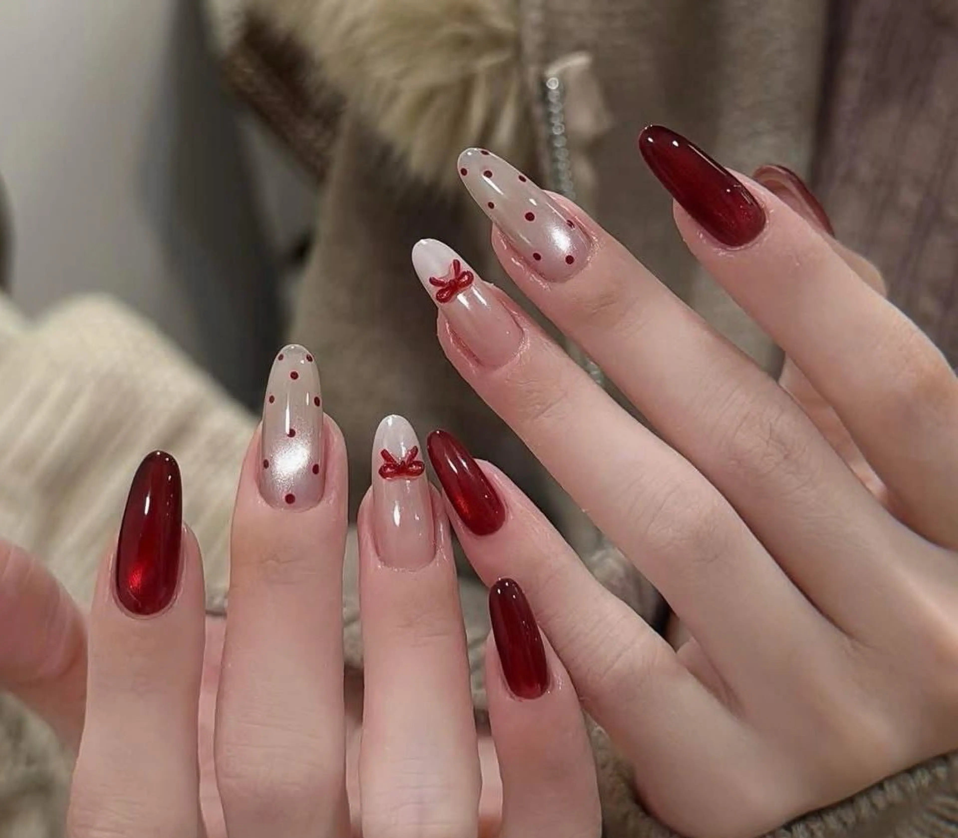 ネイル ハンドネイル 🎀PG🩵 ネイルサロンのネイルデザイン