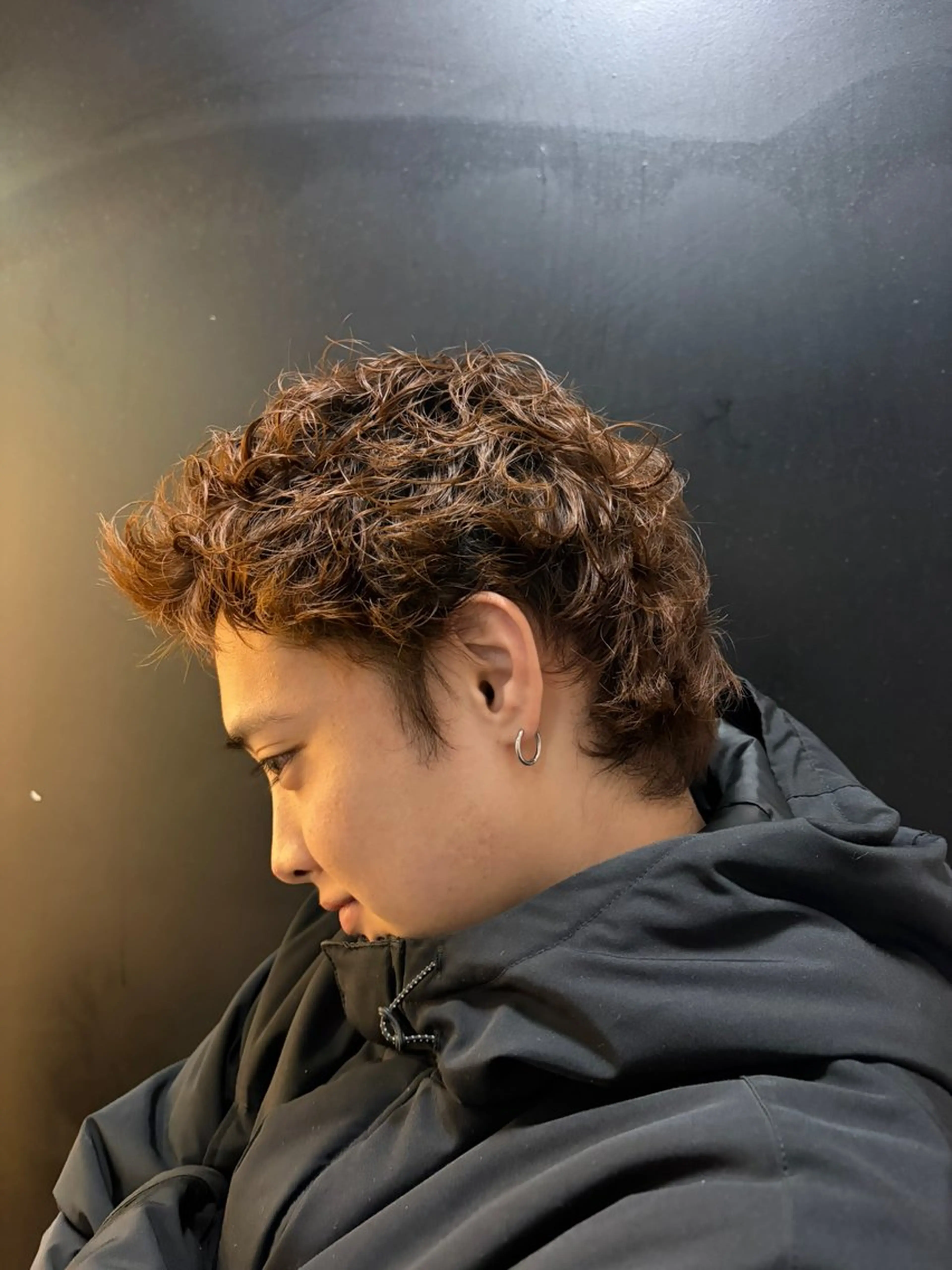 ショート パーマ メンズ 中川 蓮のヘアスタイル