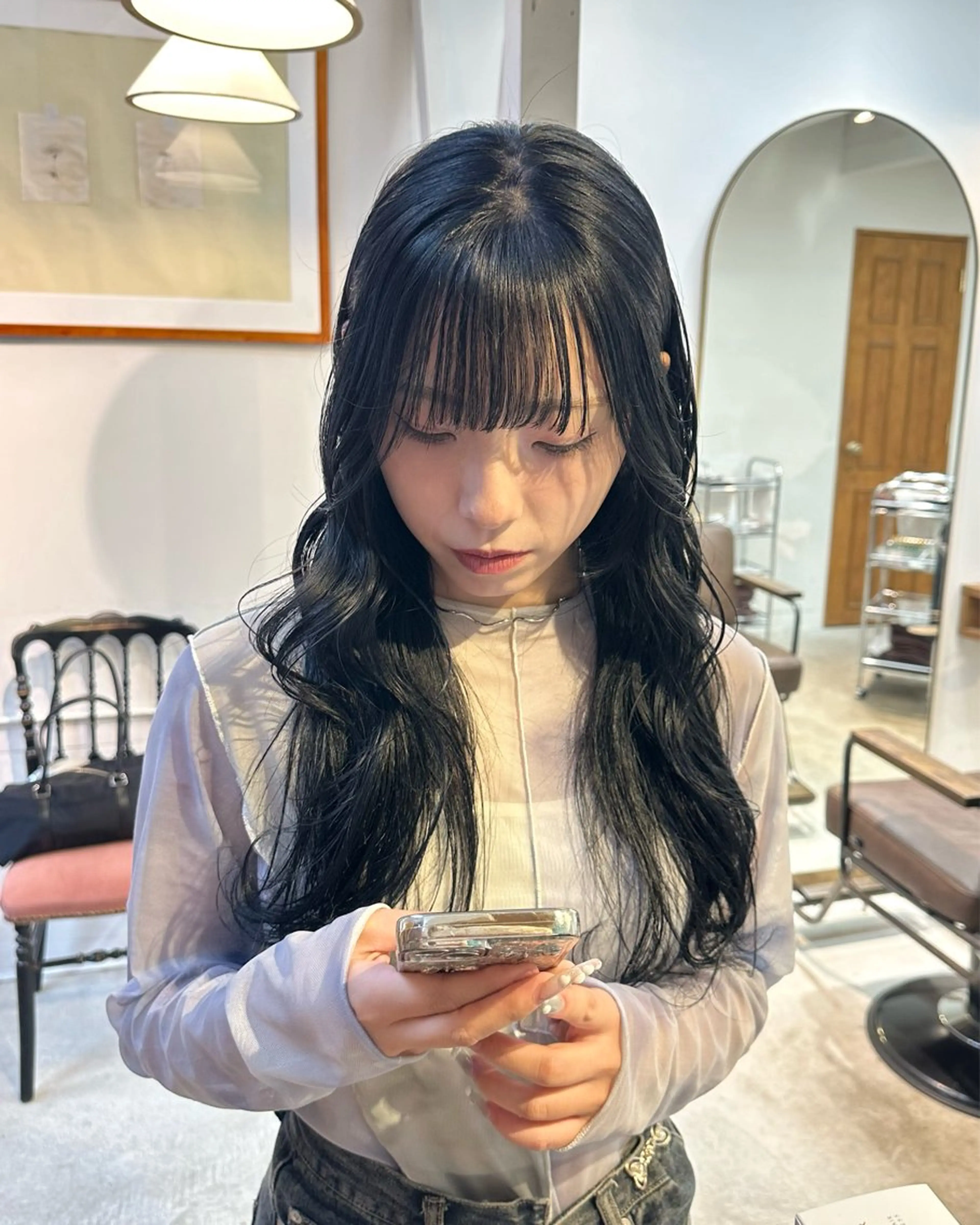 ロング ヘアカラー トリートメント 抜きっぱなしブロンド ササキカズマのヘアスタイル