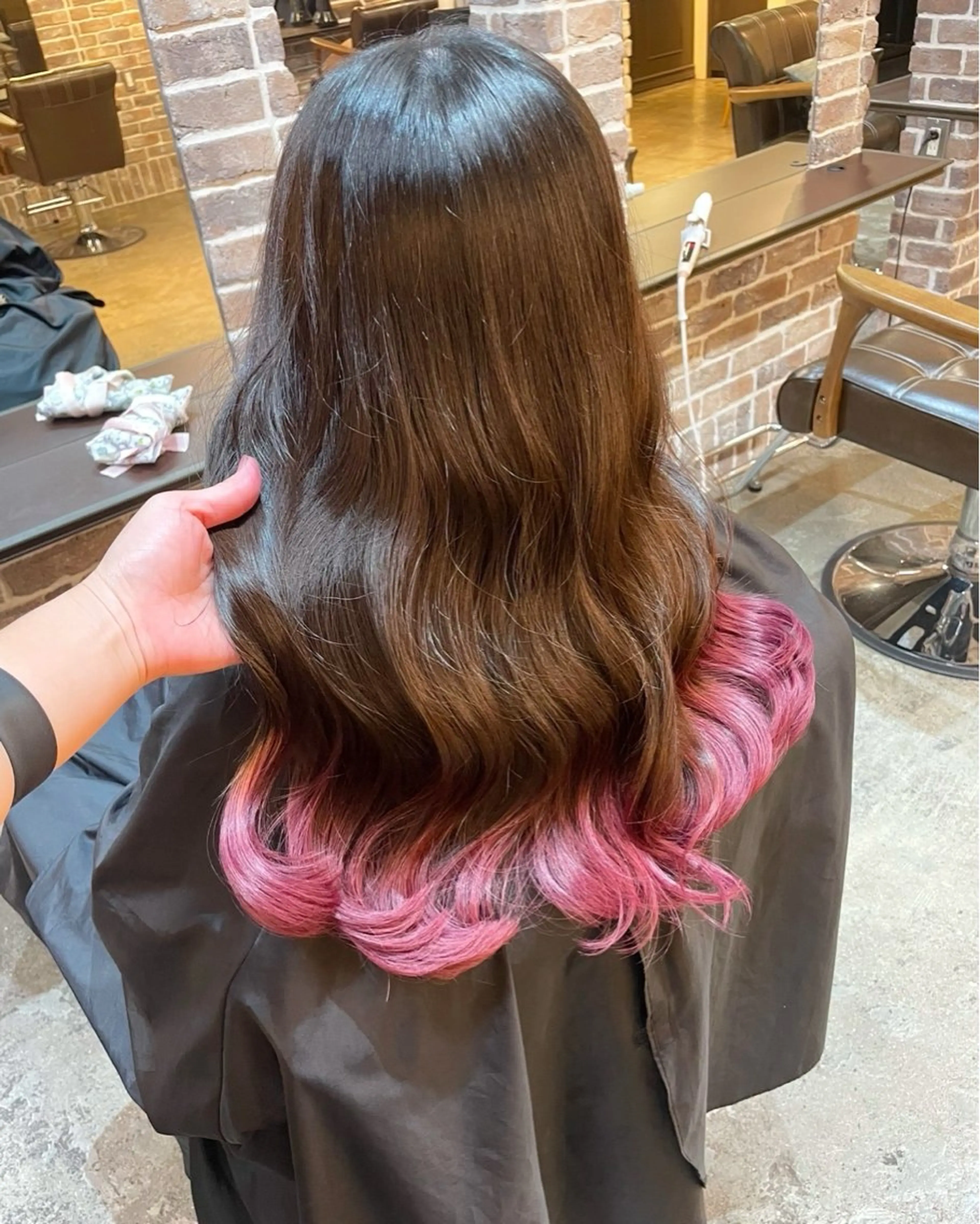 ロング カラー ブリーチ グラデーションカラー ピンクカラー カット ヘアカラー ACROあべの店所属・艶カラー/インナー /グラデ/大西小百合のヘアスタイル