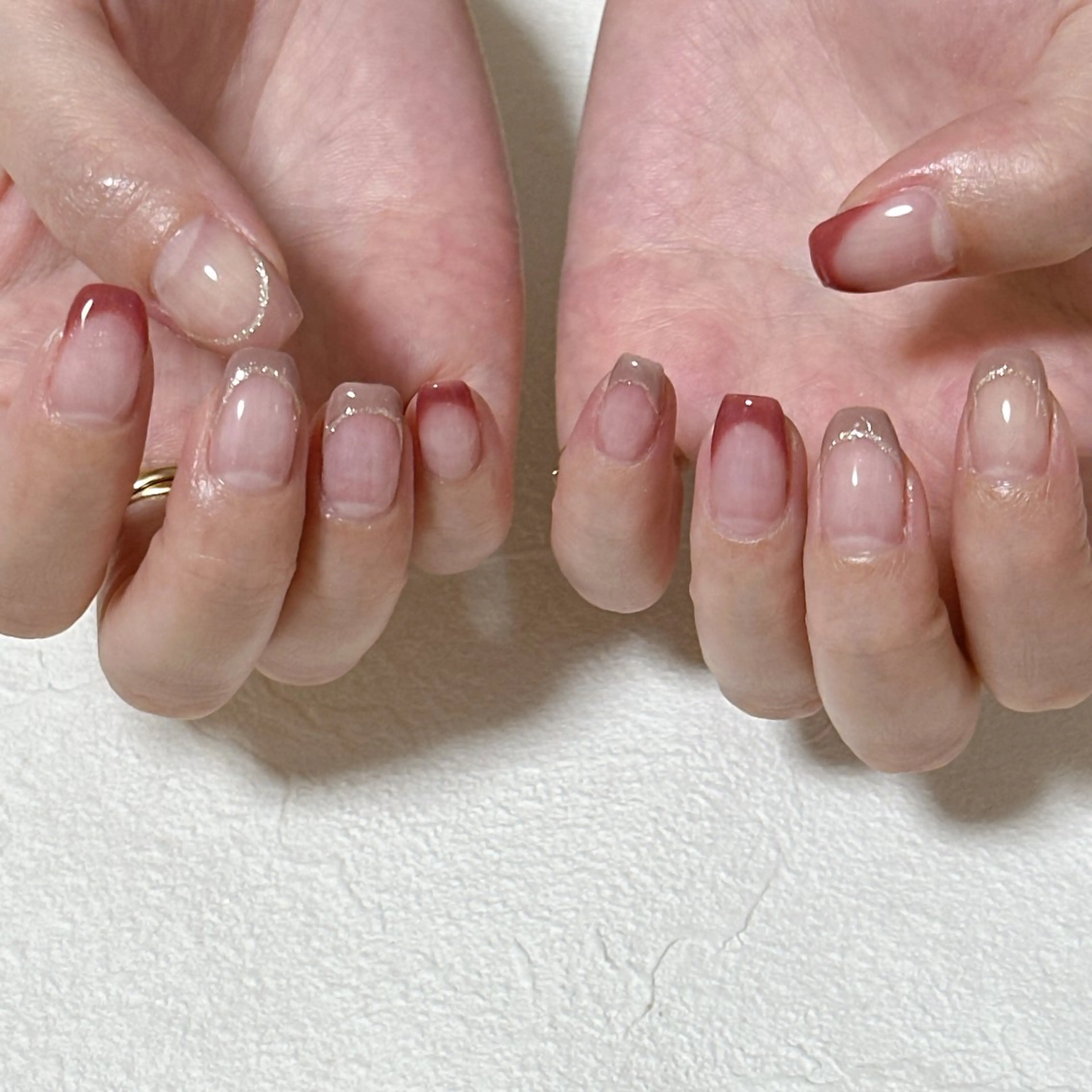 ネイル オーロラネイル フットネイル フレンチネイル ジェルネイル 韓国ネイル Mogu nail 二子玉川のネイルデザイン