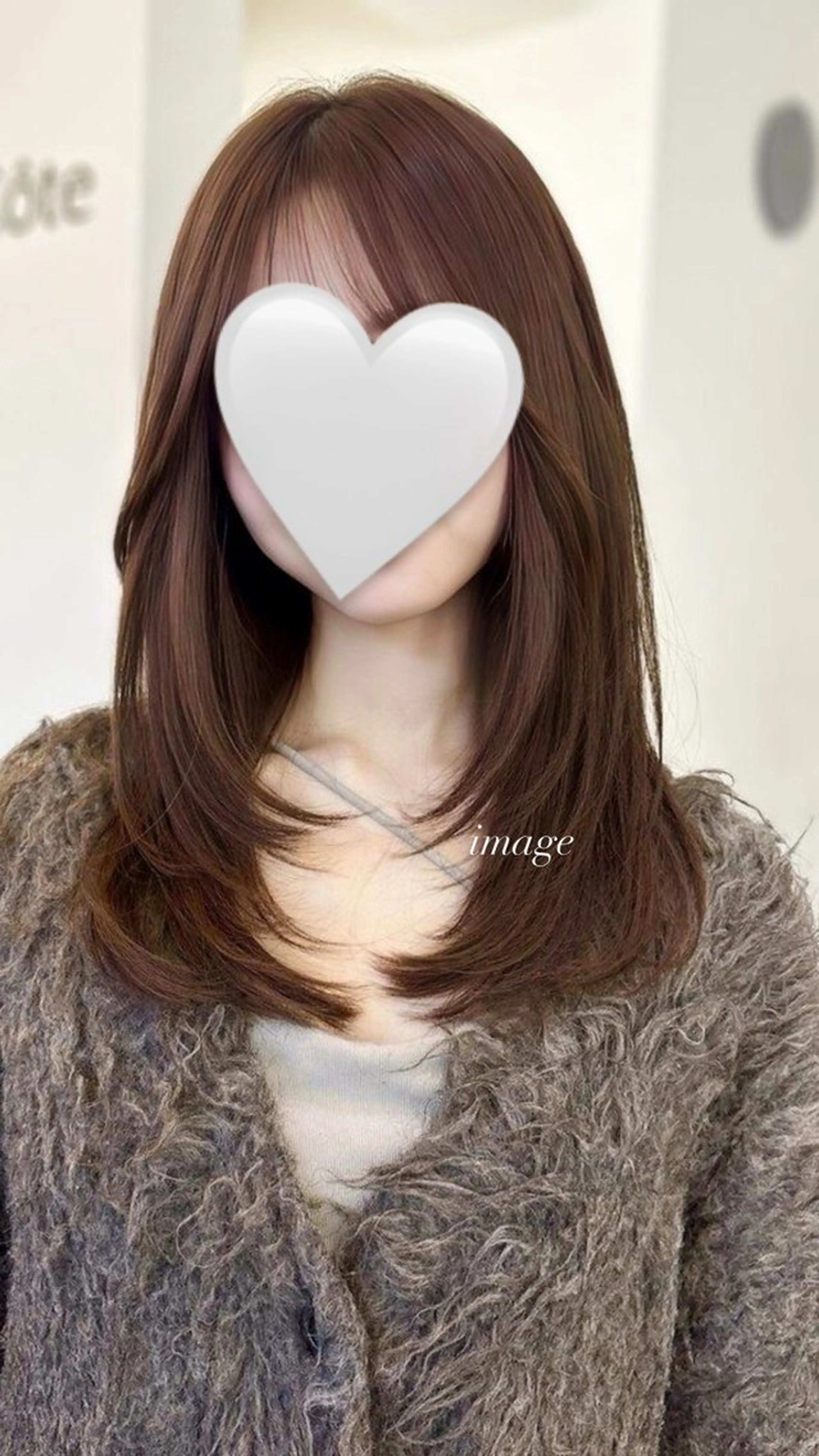 セミロング 顔まわりレイヤー 顔周りカット レイヤーカット カット ワンホン韓国風レイヤ ー/表参道/みづきのヘアスタイル