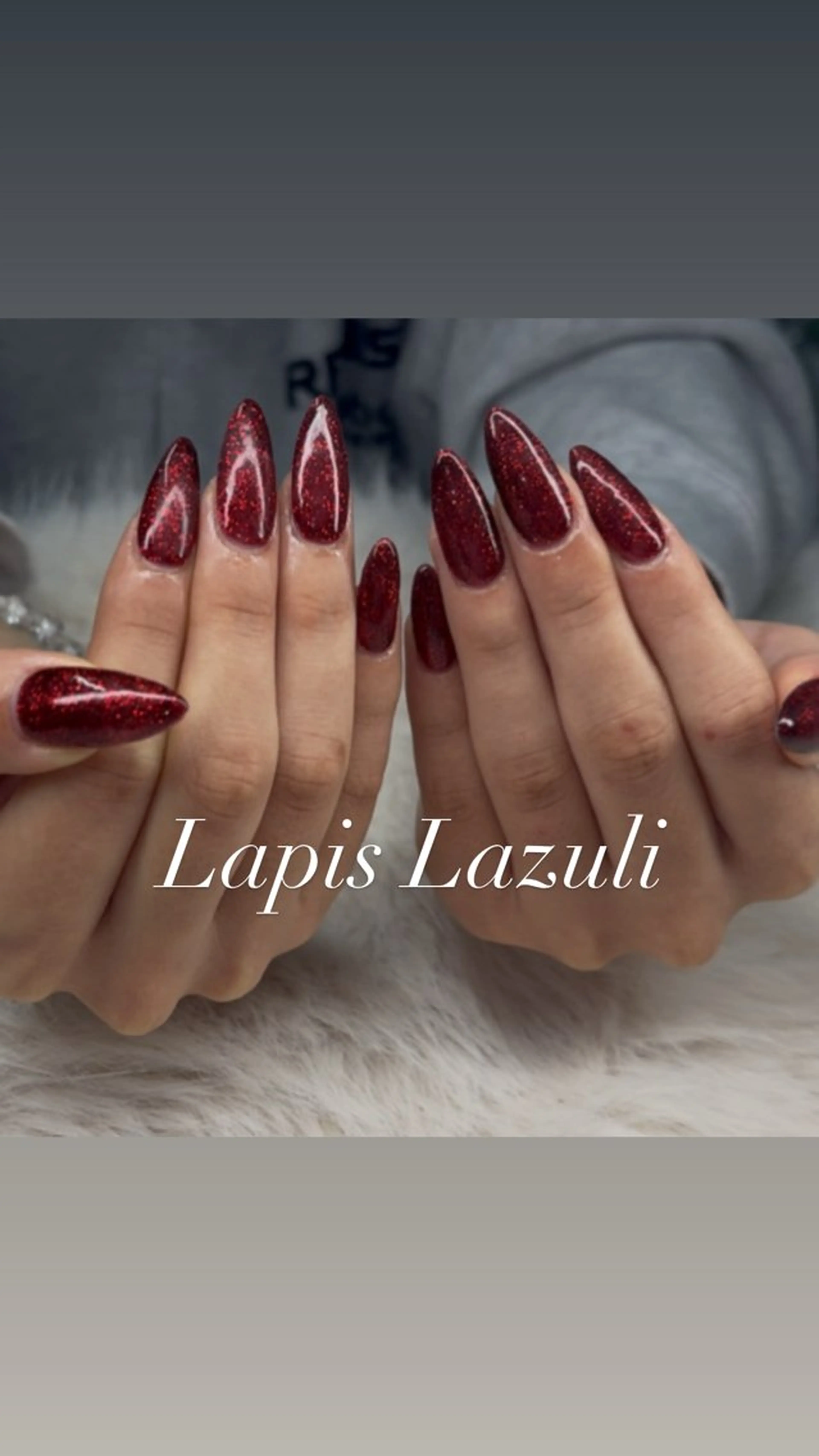 ネイル 赤色 ラピスラズリ ゆりあのネイルデザイン