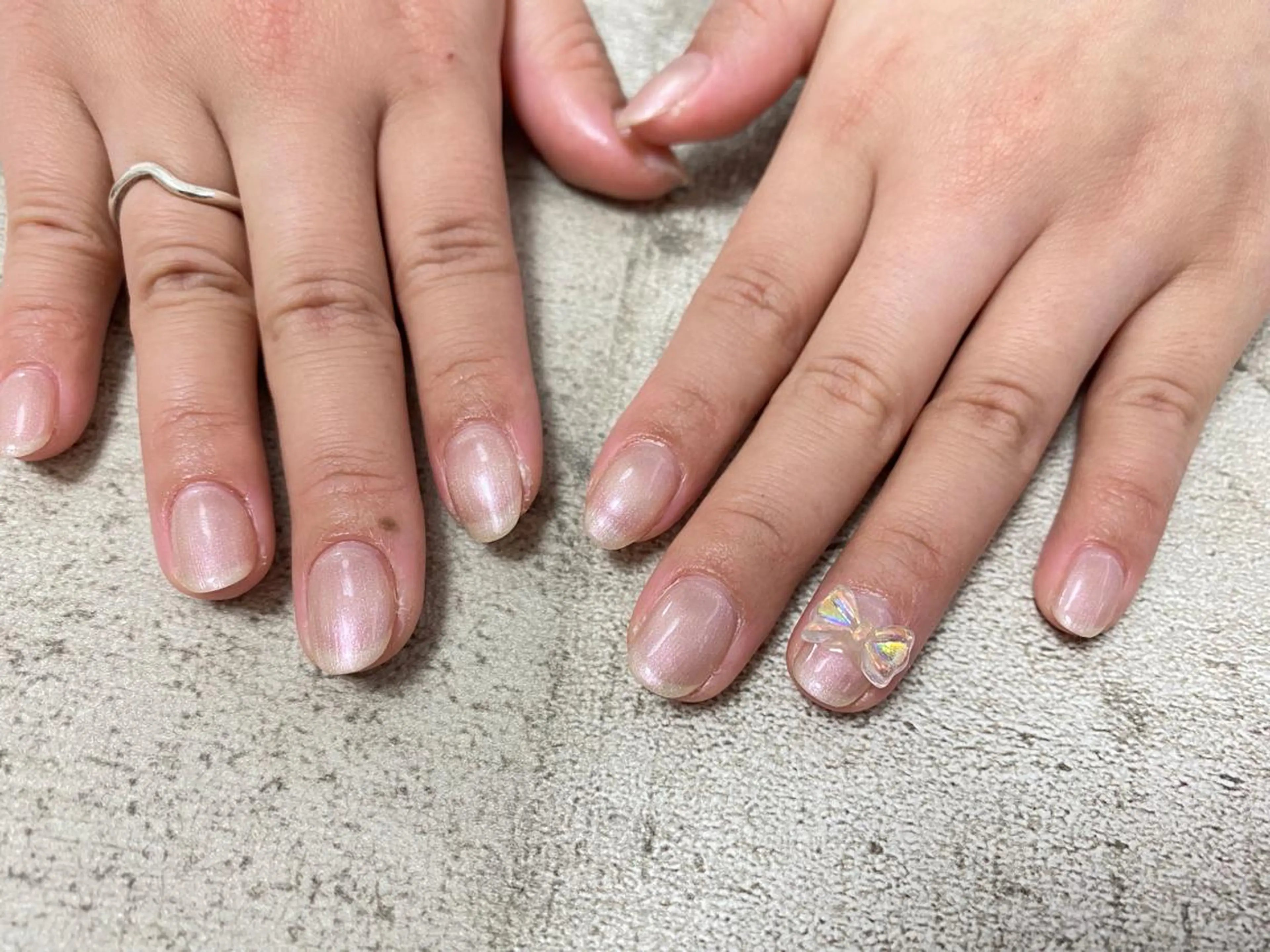 ネイル リボン ハンドネイル Mogu nail 二子玉川のネイルデザイン