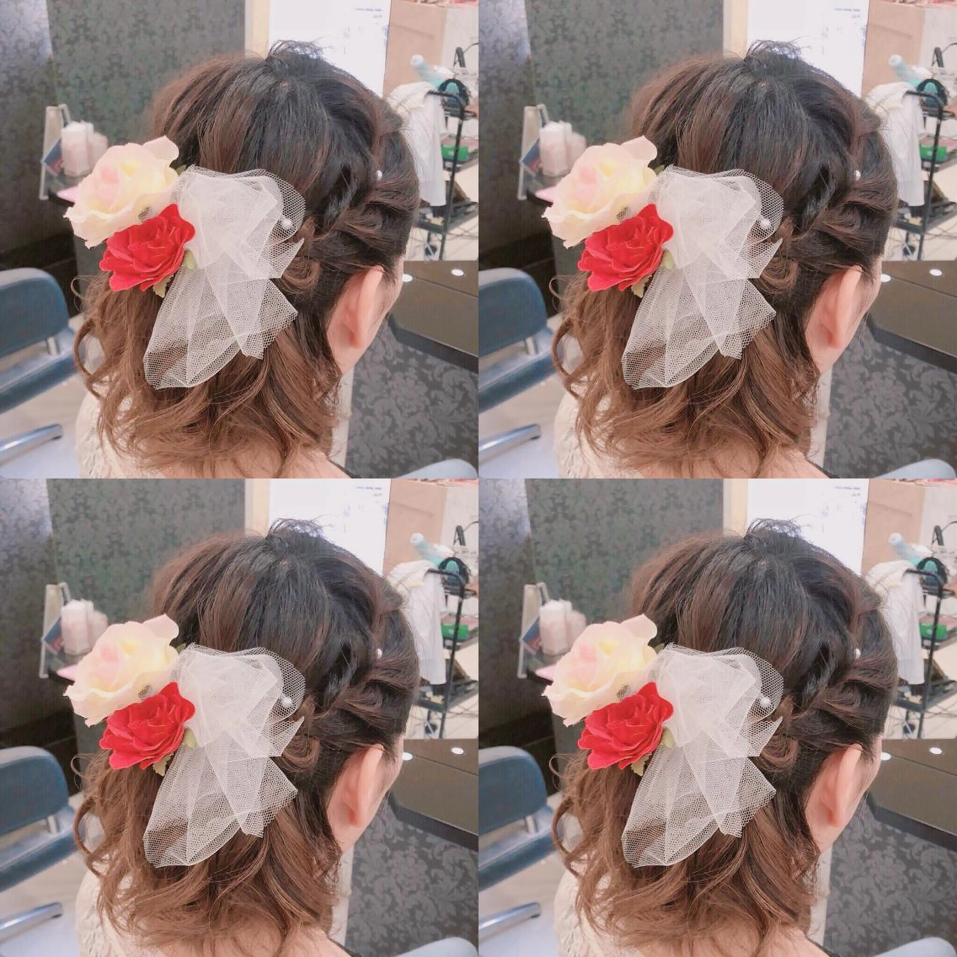 セミロング ヘアアレンジ ハーフアップ ヘアセット 🌷MAYU 🌷のヘアスタイル