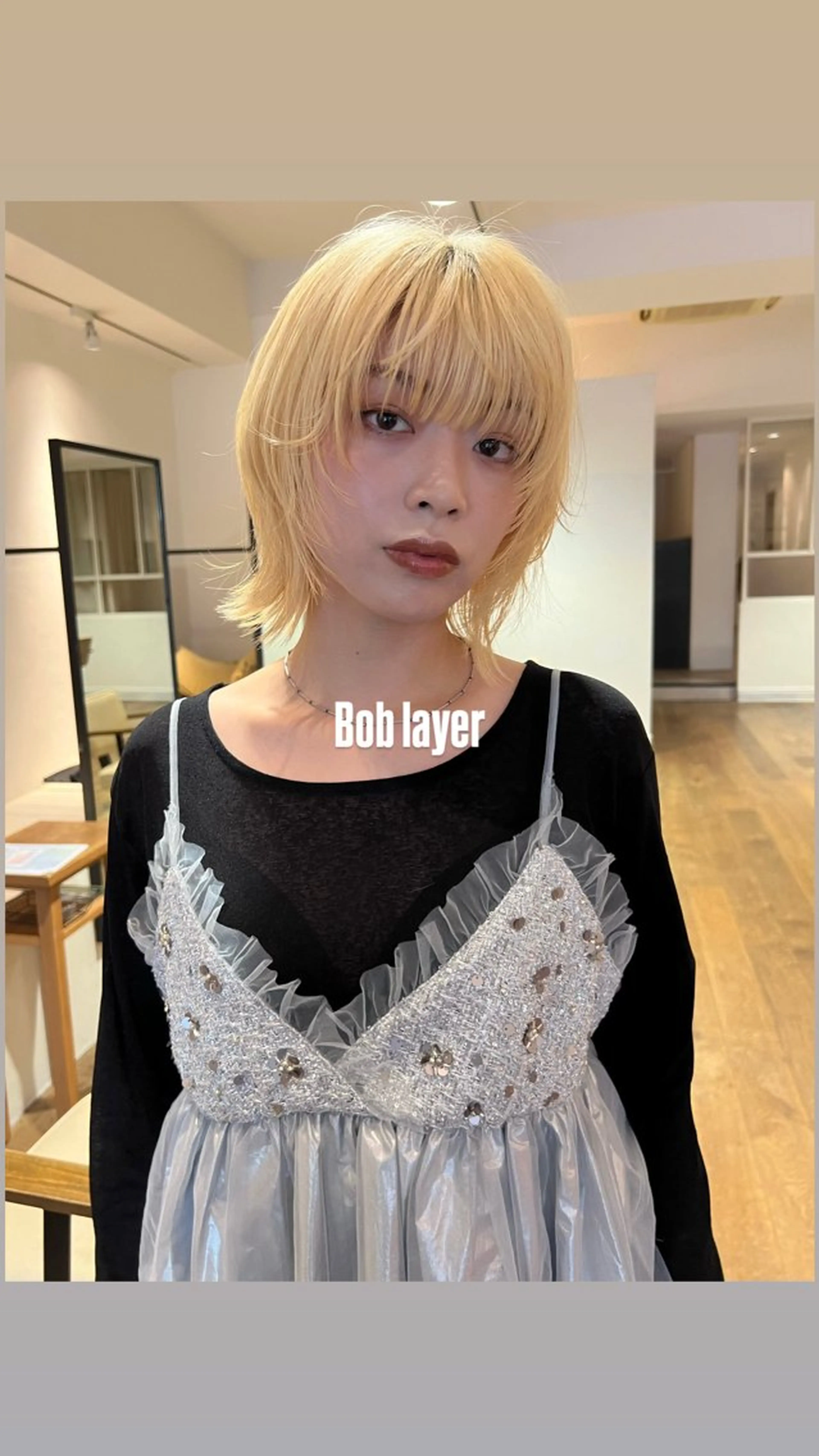 ミディアム カラー KNACK/天王寺 美容室/レイヤーのヘアスタイル