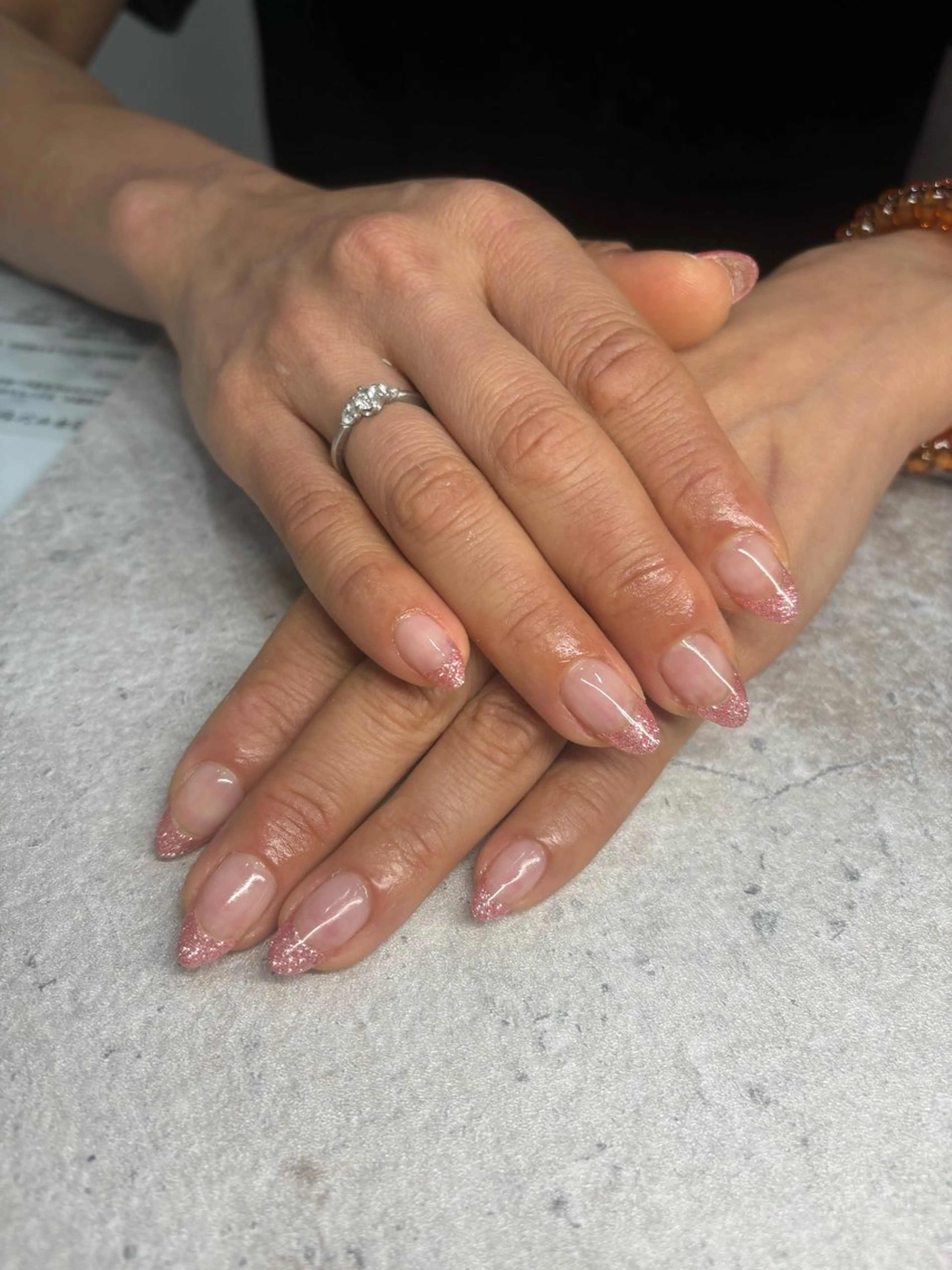 ネイル フレンチネイル ラメ(グリッター) ハンドネイル LICO HAIR＆RELAXATION所属・Lico Ryoのネイルデザイン