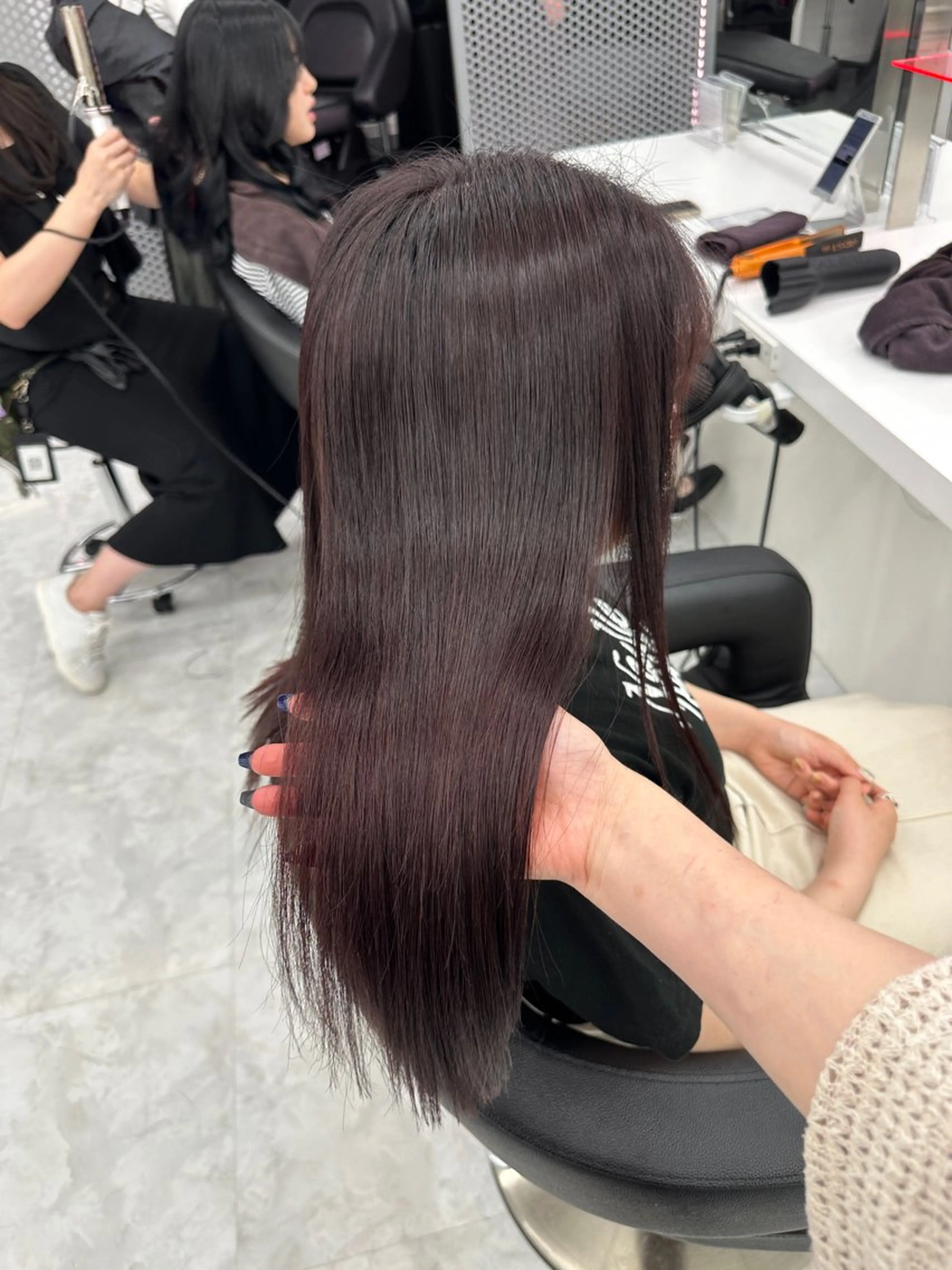 ロング カラー パーマ ヘアアレンジ メンズ キッズ ♥️韓国ヘア レイヤー♥️ゆりのヘアスタイル