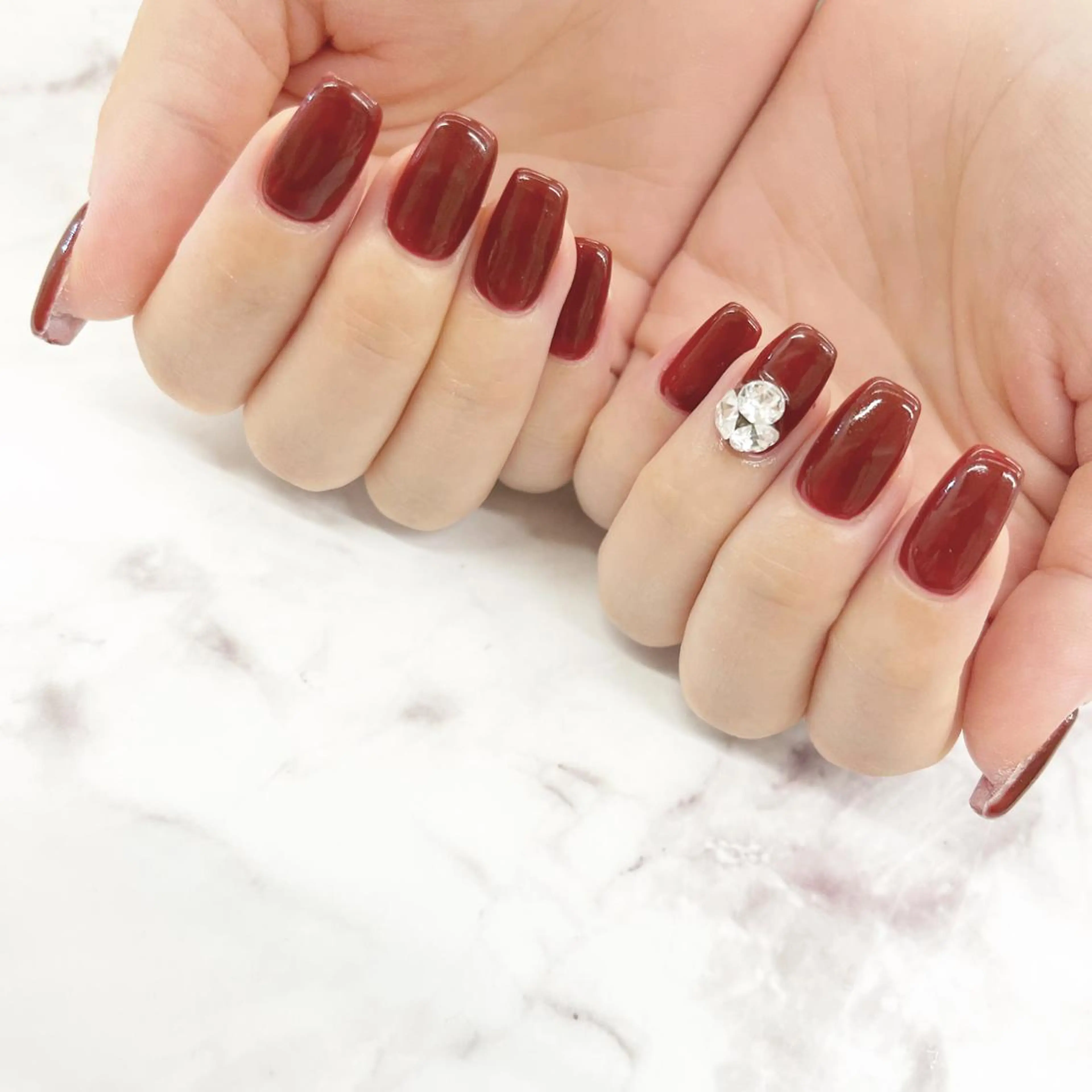 ネイル ボルドー ワンカラーネイル 587nail *のネイルデザイン