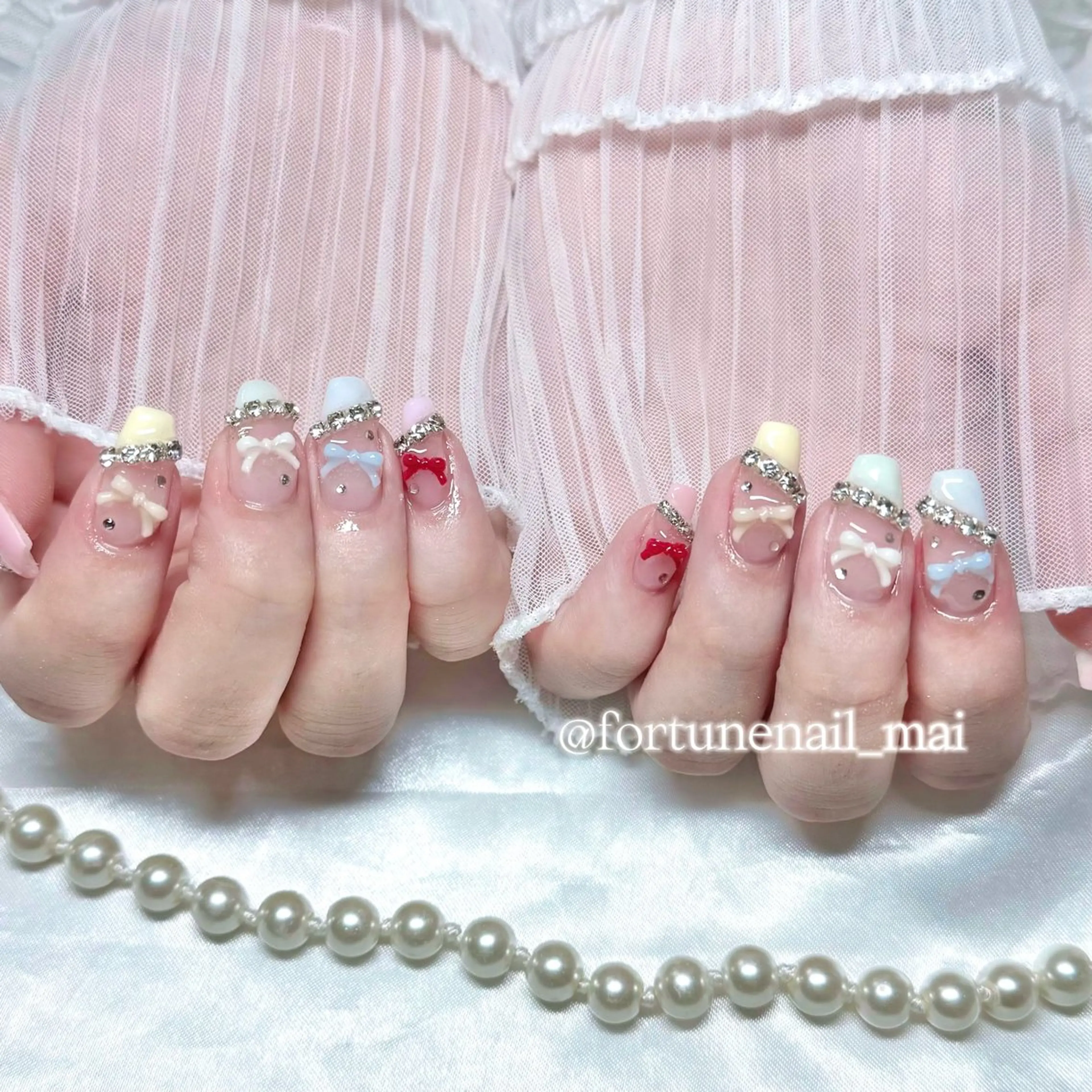 ネイル フレンチネイル パステルネイル ハンドネイル 🎀Mai 🎀のネイルデザイン