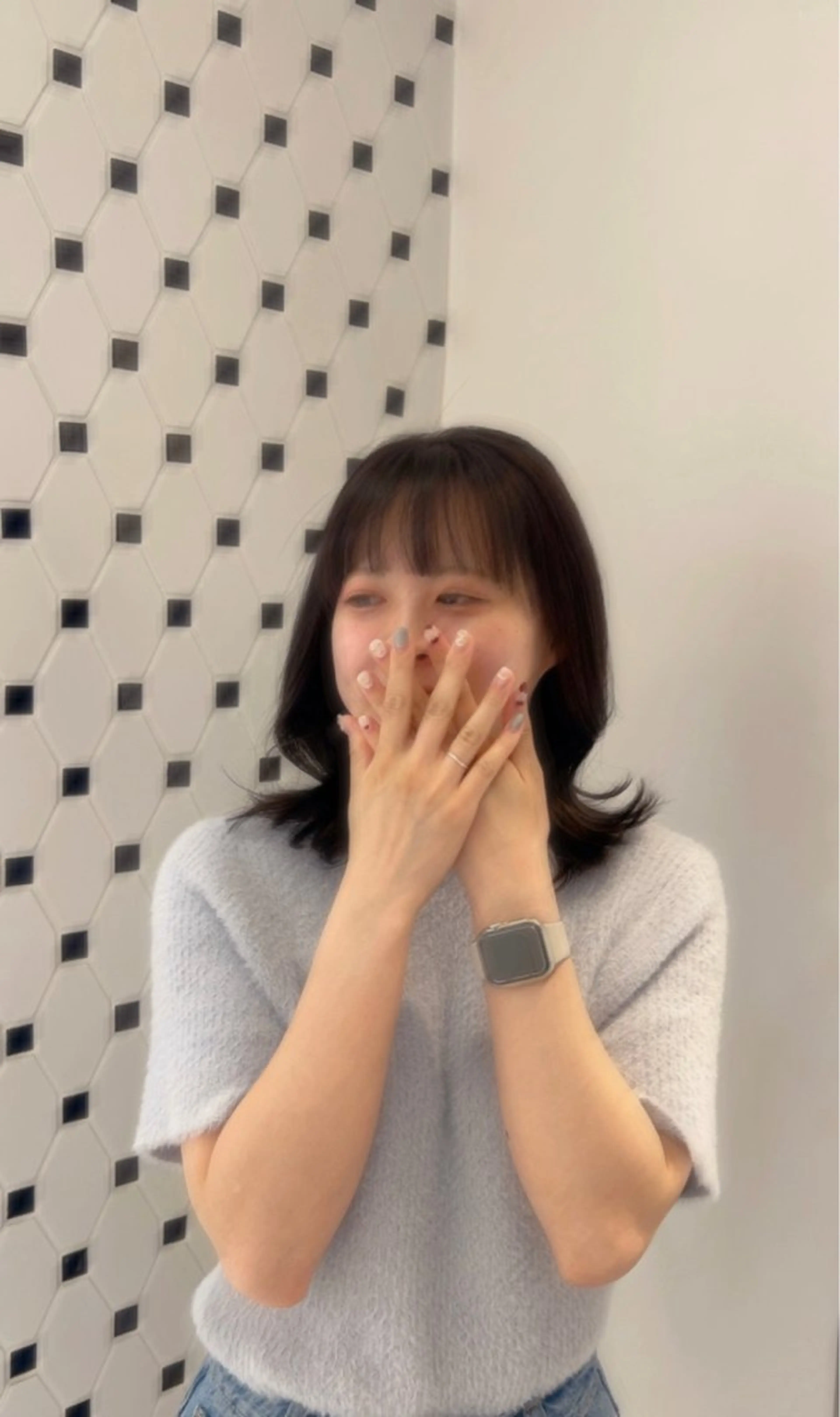 ミディアム カラー パーマ ヘアアレンジ カット ヘアカラー 顔周り/透明感 🤍銀座RINOSEのヘアスタイル