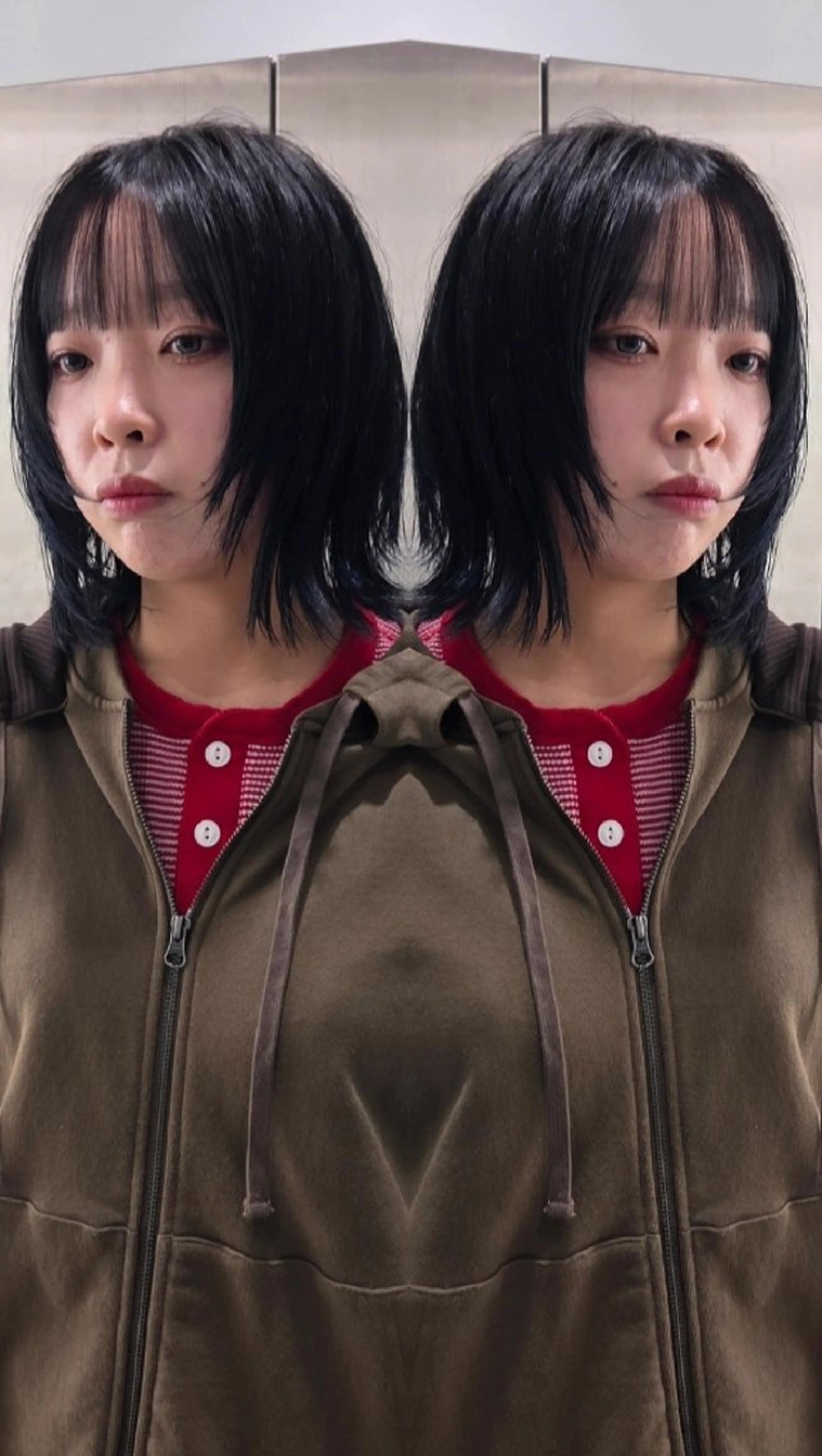 ミディアム 顔まわりレイヤー 顔周りカット レイヤーカット 小顔カット カット ill 天神大名所属・YOKUTO 透明感カラーボブ特化のヘアスタイル