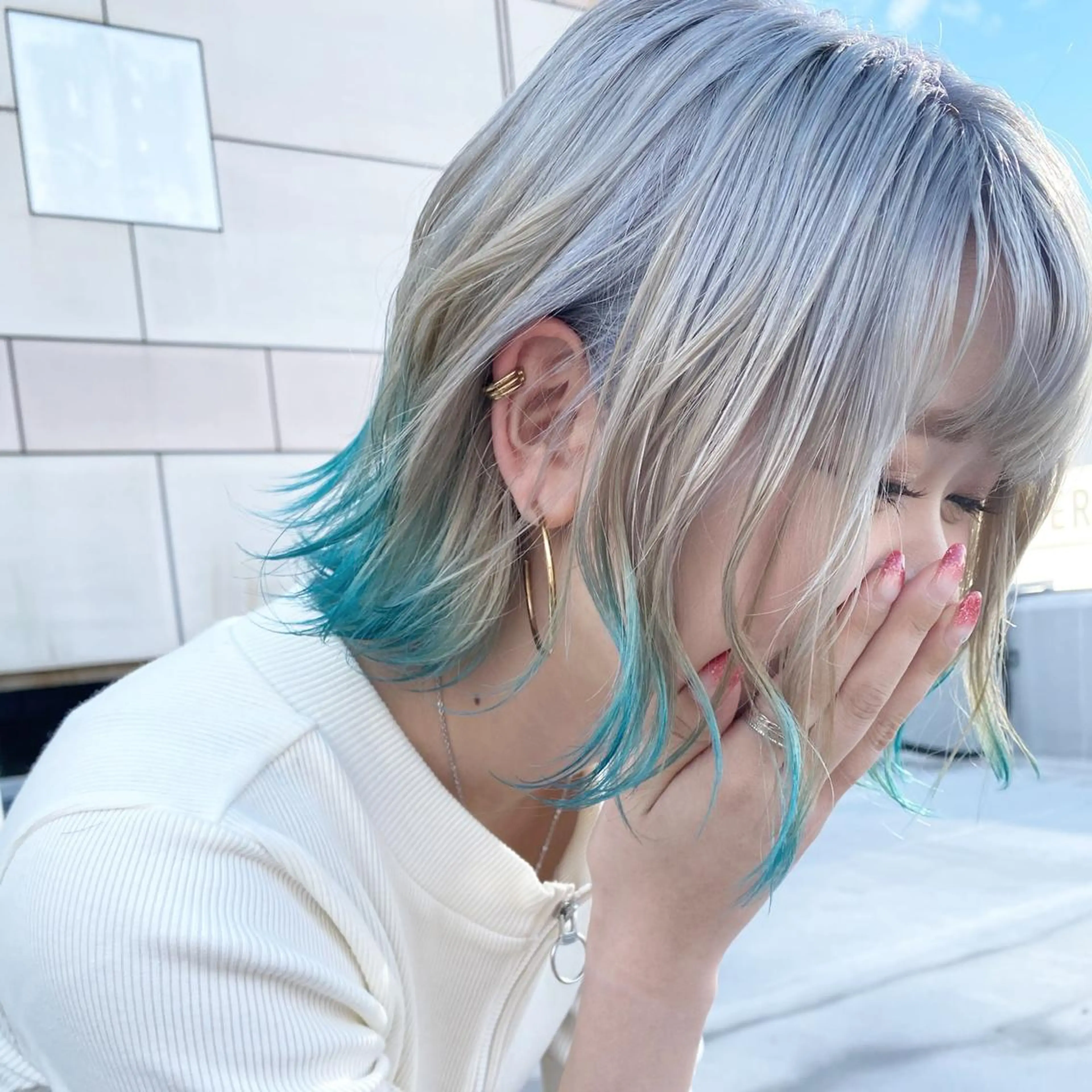 カラー アディクシーカラー アクアカラー バレイヤージュ ブリーチ ケアブリーチ ヘアカラー newi大分 /髪質改善のヘアスタイル