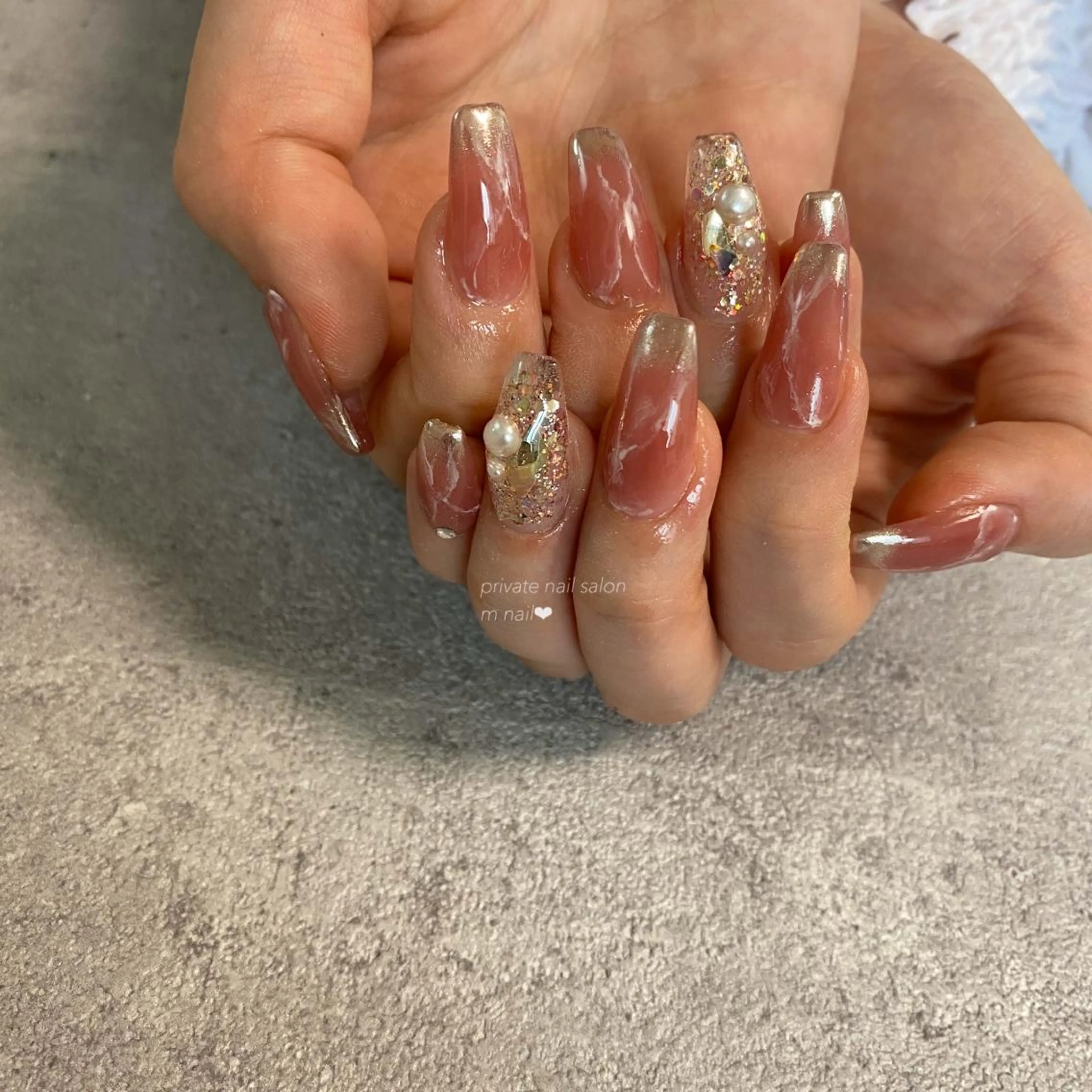 ネイル アートネイル 大理石ネイル(マーブル) ハンドネイル 小河原 舞のネイルデザイン