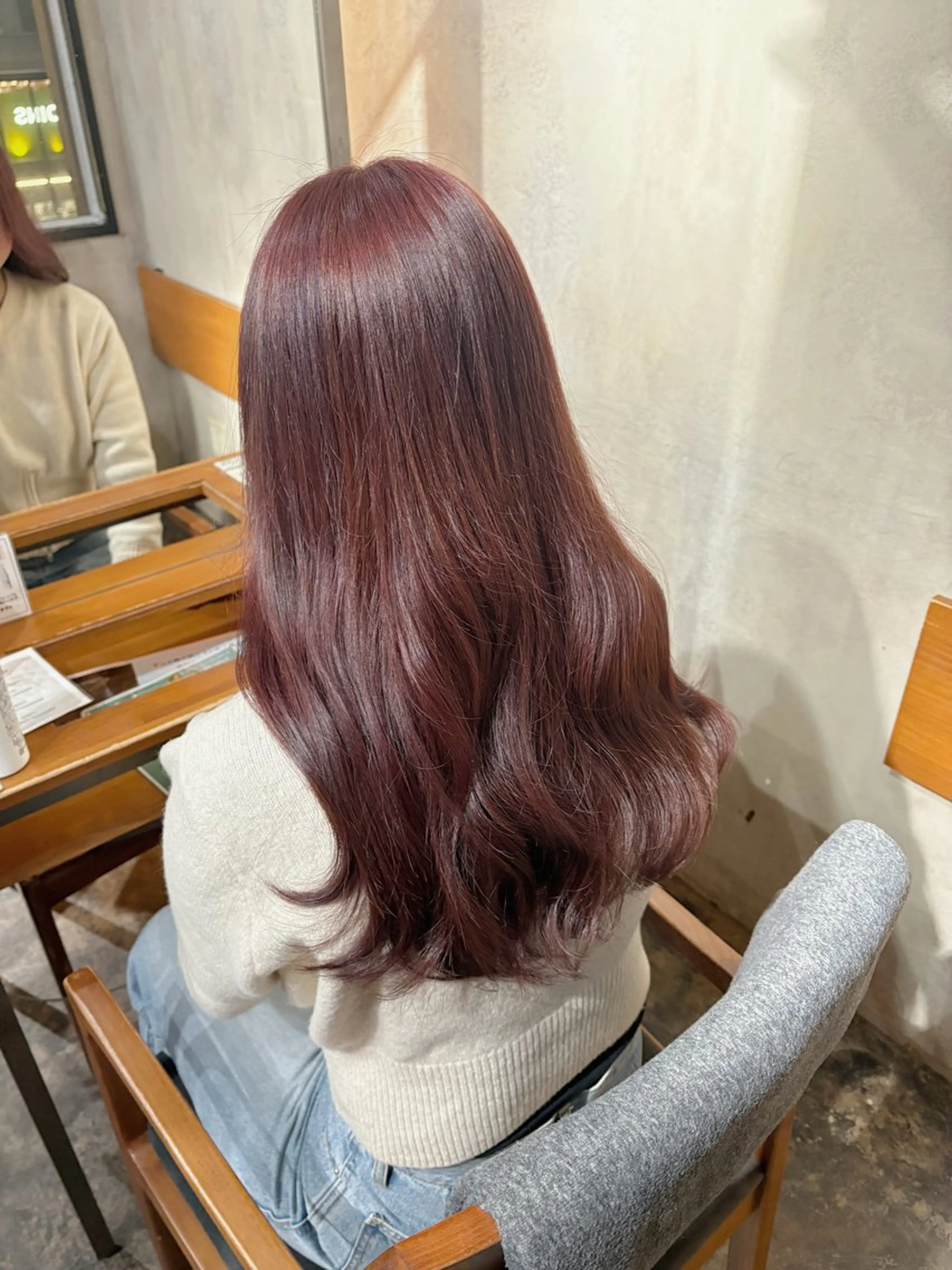 ロング カラー ブラウンカラー ダブルカラー ピンクカラー ピンクブラウン カット ヘアカラー トリートメント RINO/似合わせ /女性専用🍑のヘアスタイル