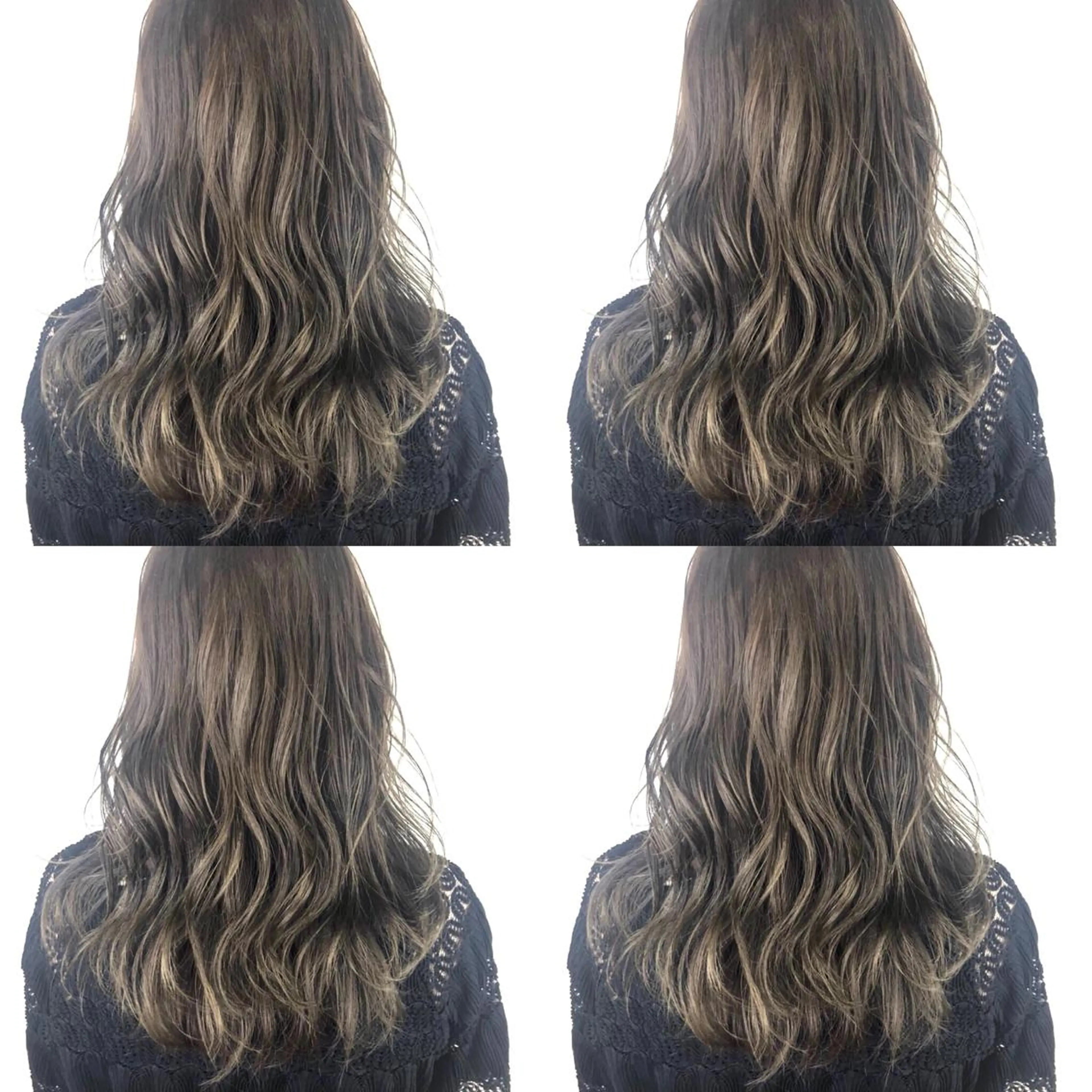 セミロング カラー グレージュ 韓国レイヤーカット/ ダブルカラーのヘアスタイル