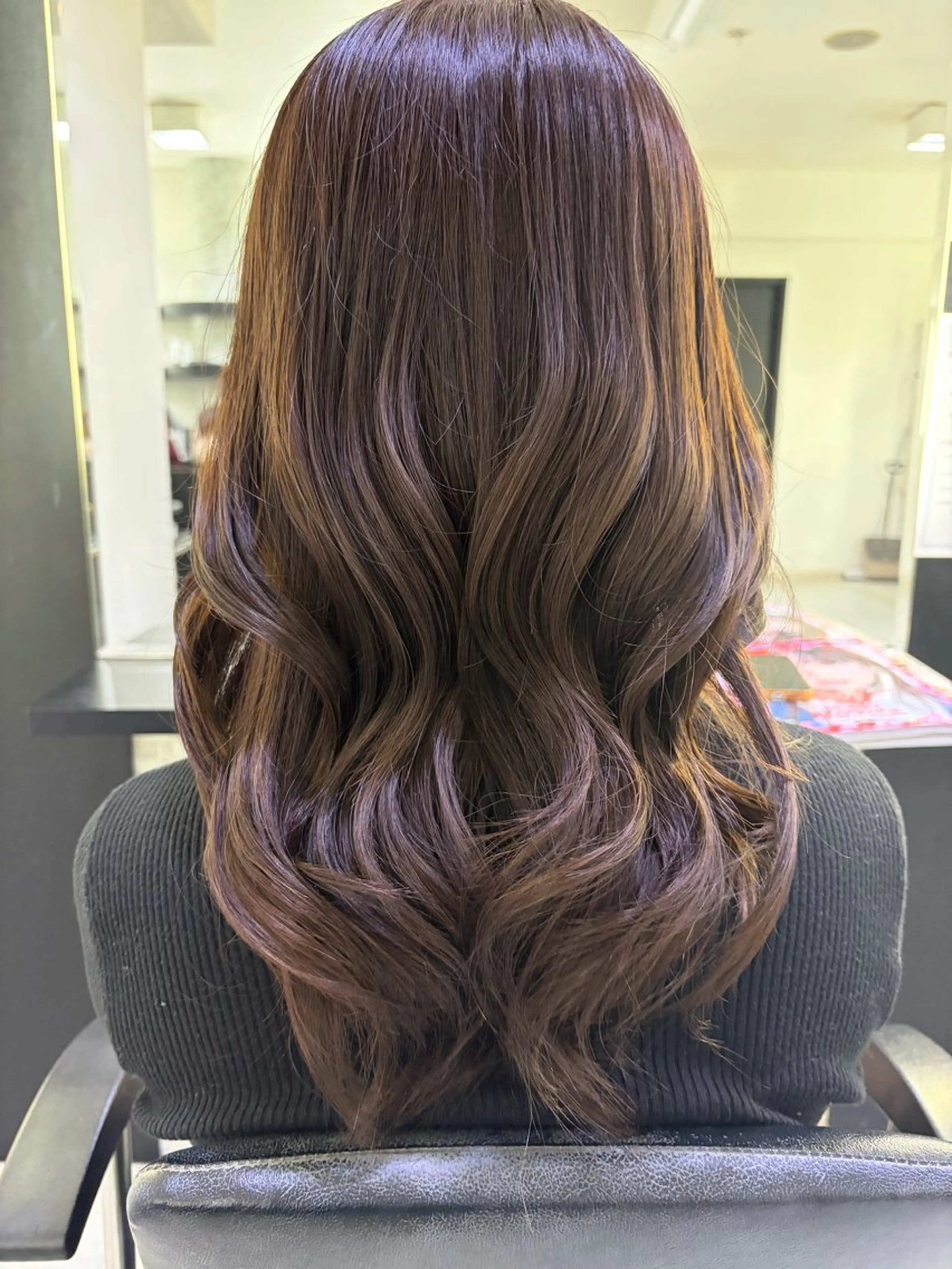 セミロング カラー ブラウンカラー チョコレートブラウン ヘアカラー 🍵rinka 🍵のヘアスタイル