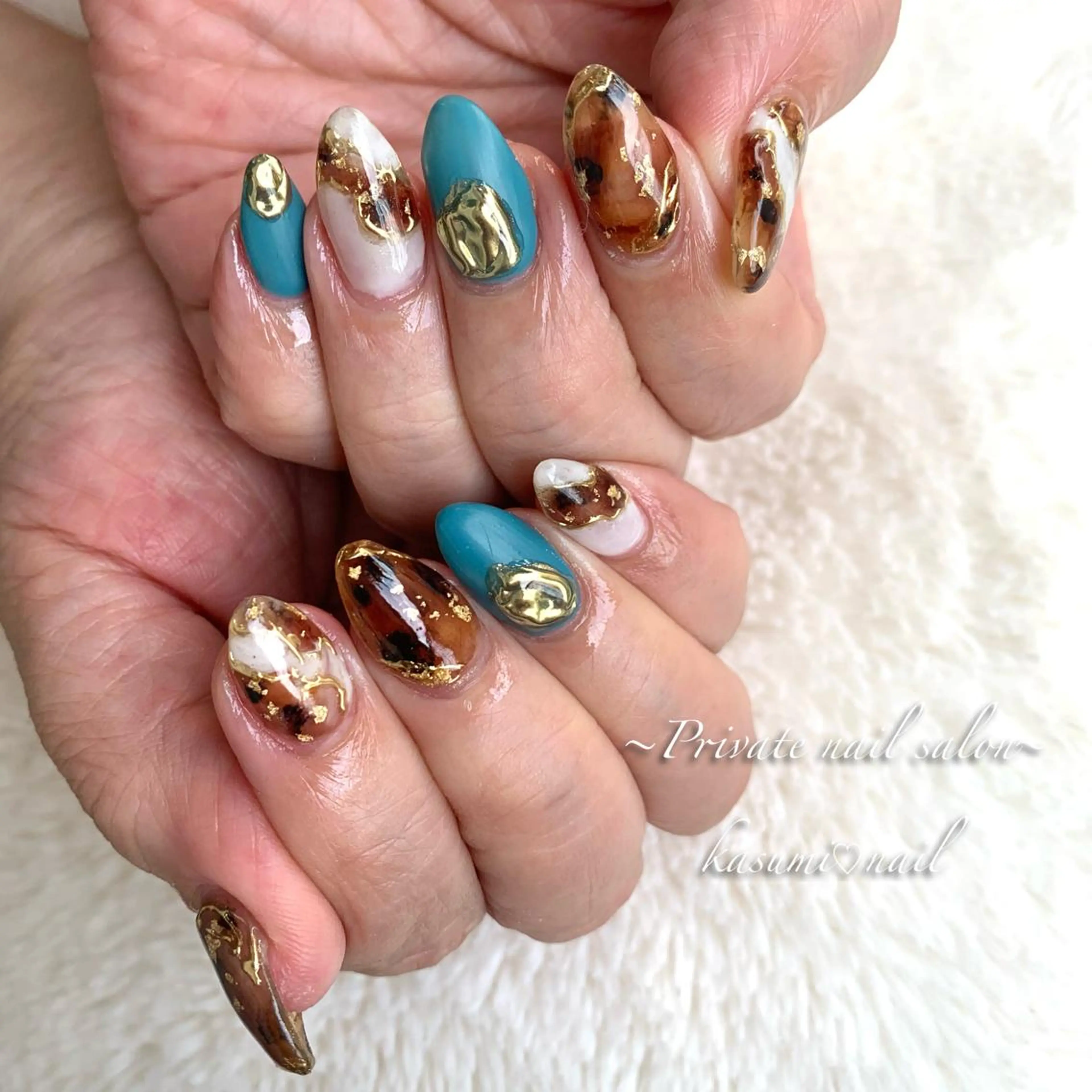 ネイル アートネイル ラメ(グリッター) マグネットネイル ミラーネイル 持ち込み KASUMI♡ Nailのネイルデザイン