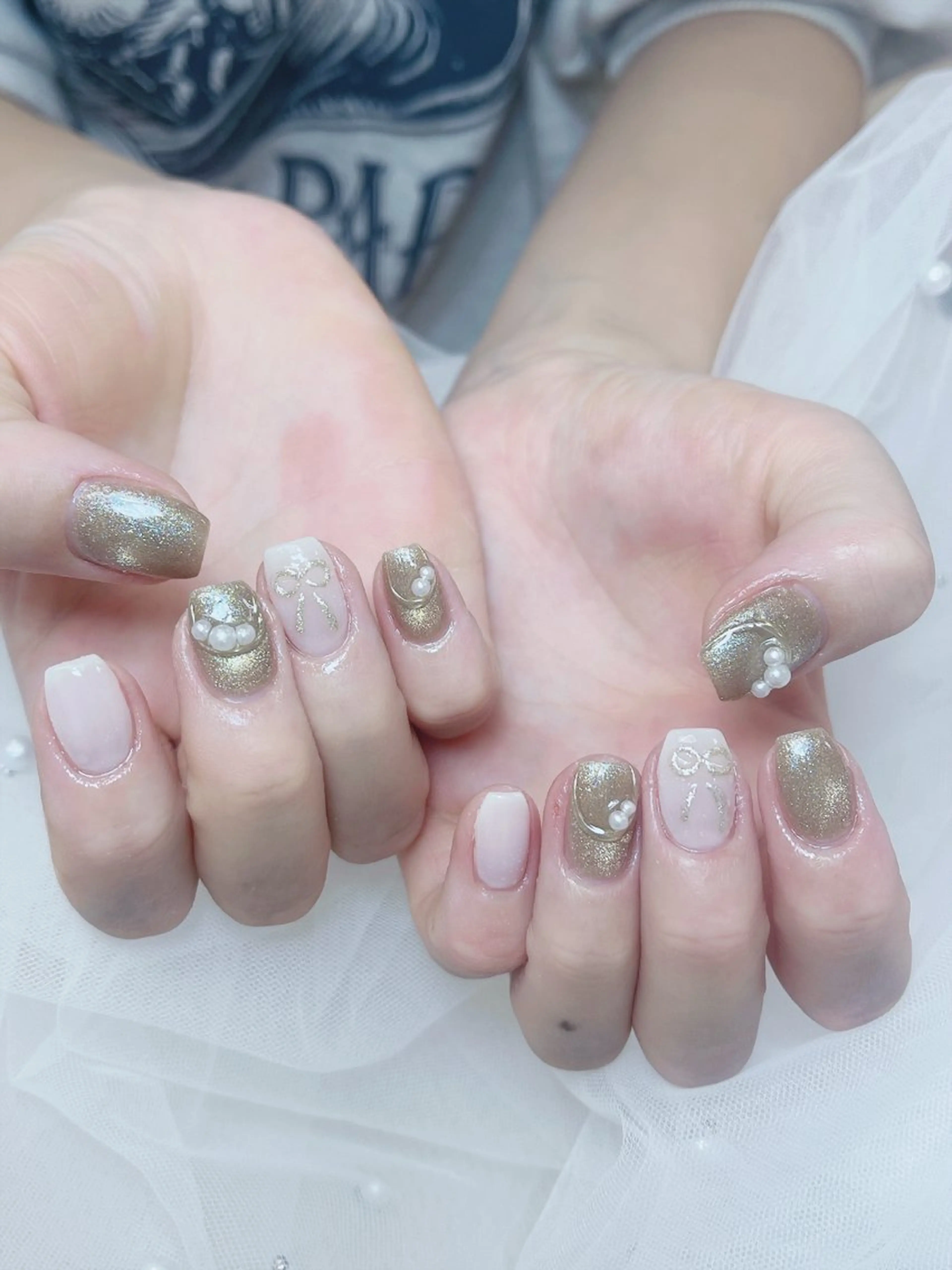 ネイル チークネイル 成人式 フレンチネイル グラデーション 氷ネイル・うるうるネイル ハンドネイル DUO MI所属・DUO   MI nail salonのネイルデザイン