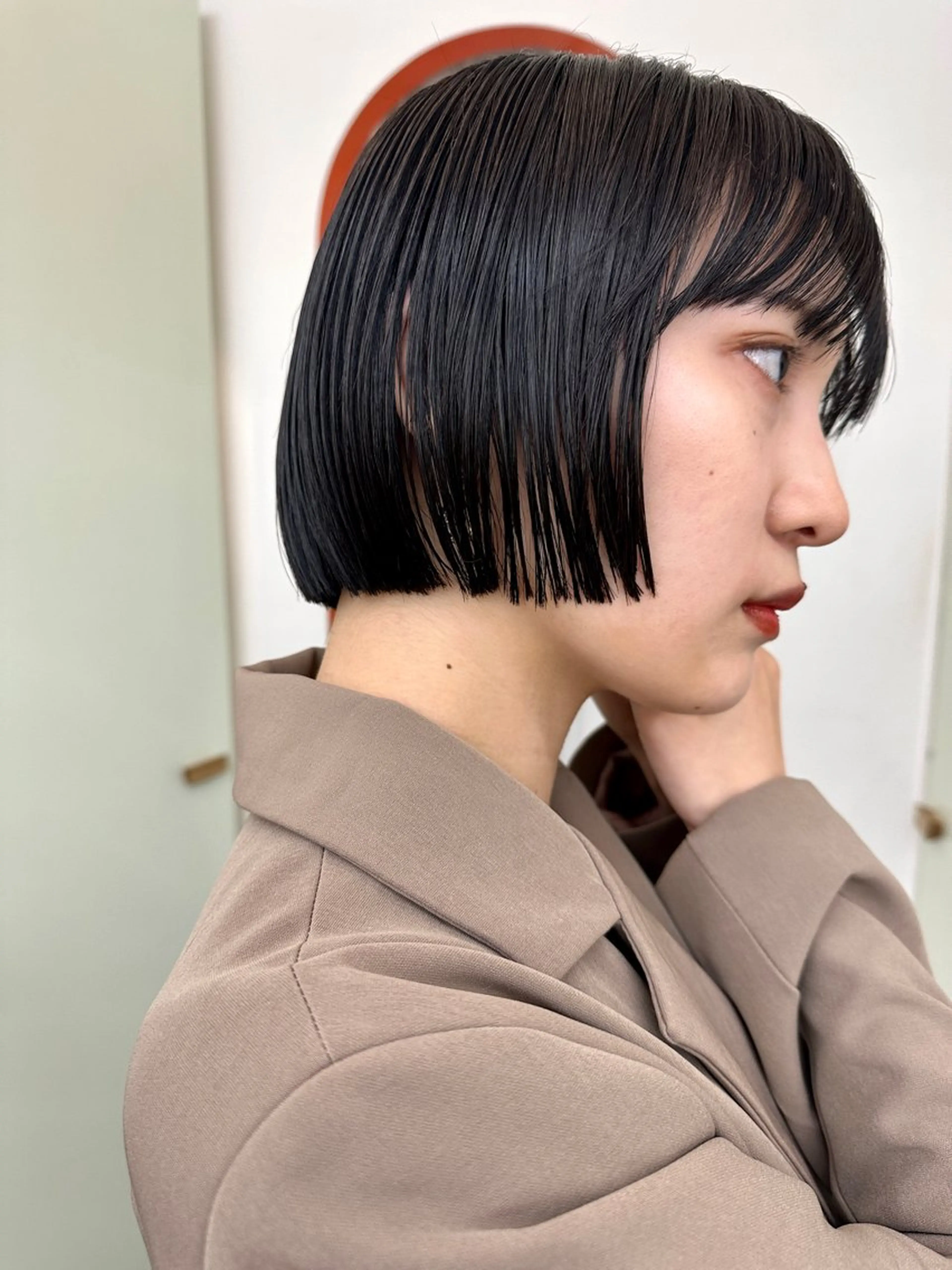 ショート 切りっぱなしボブ ボブ カット トリートメント ボブ/レイヤー/ケア パーマ/リュウタのヘアスタイル