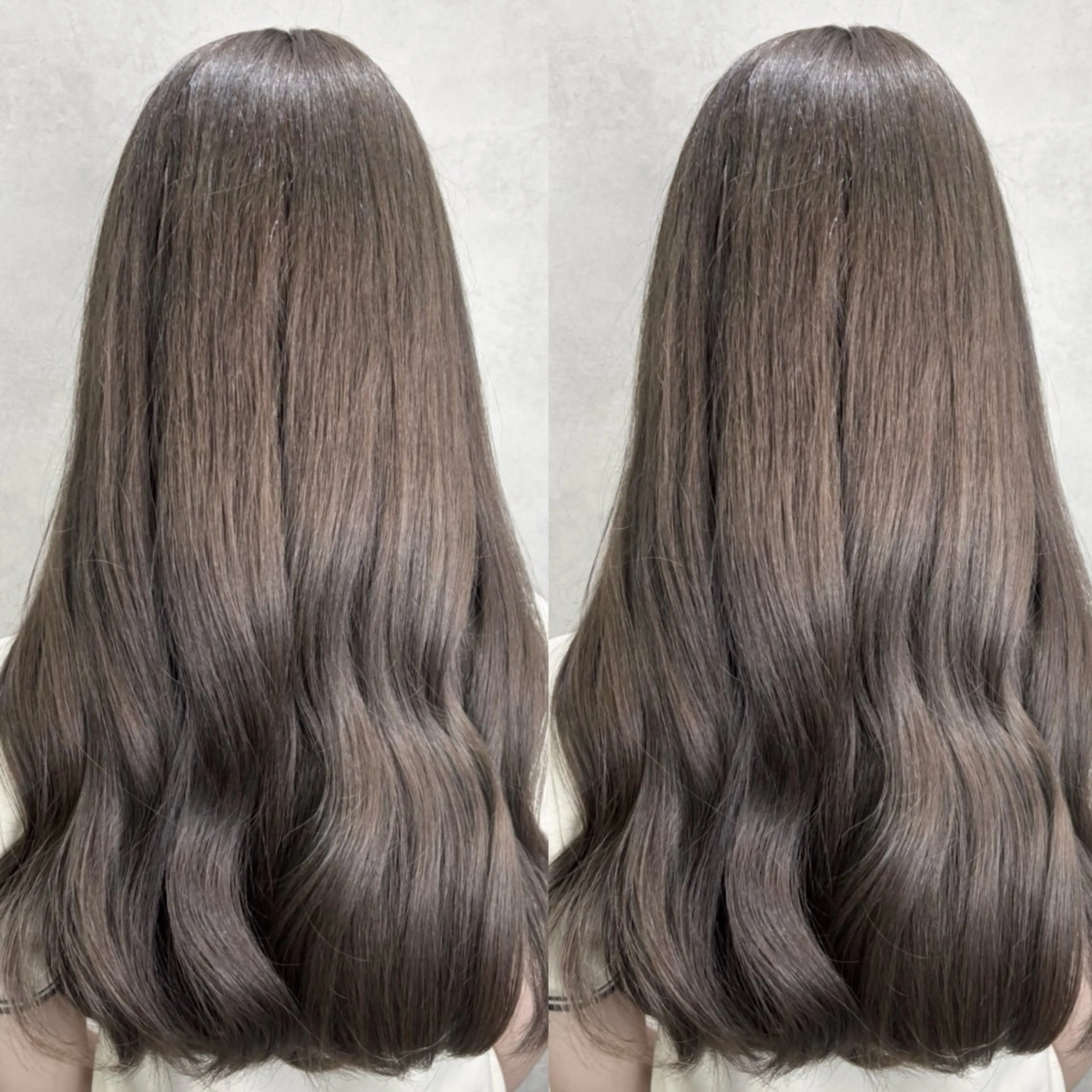 ロング カラー グレージュ ミルクティーグレージュ ヘアカラー 💎色落ち綺麗に白肌 ラベンダー💎りんのヘアスタイル