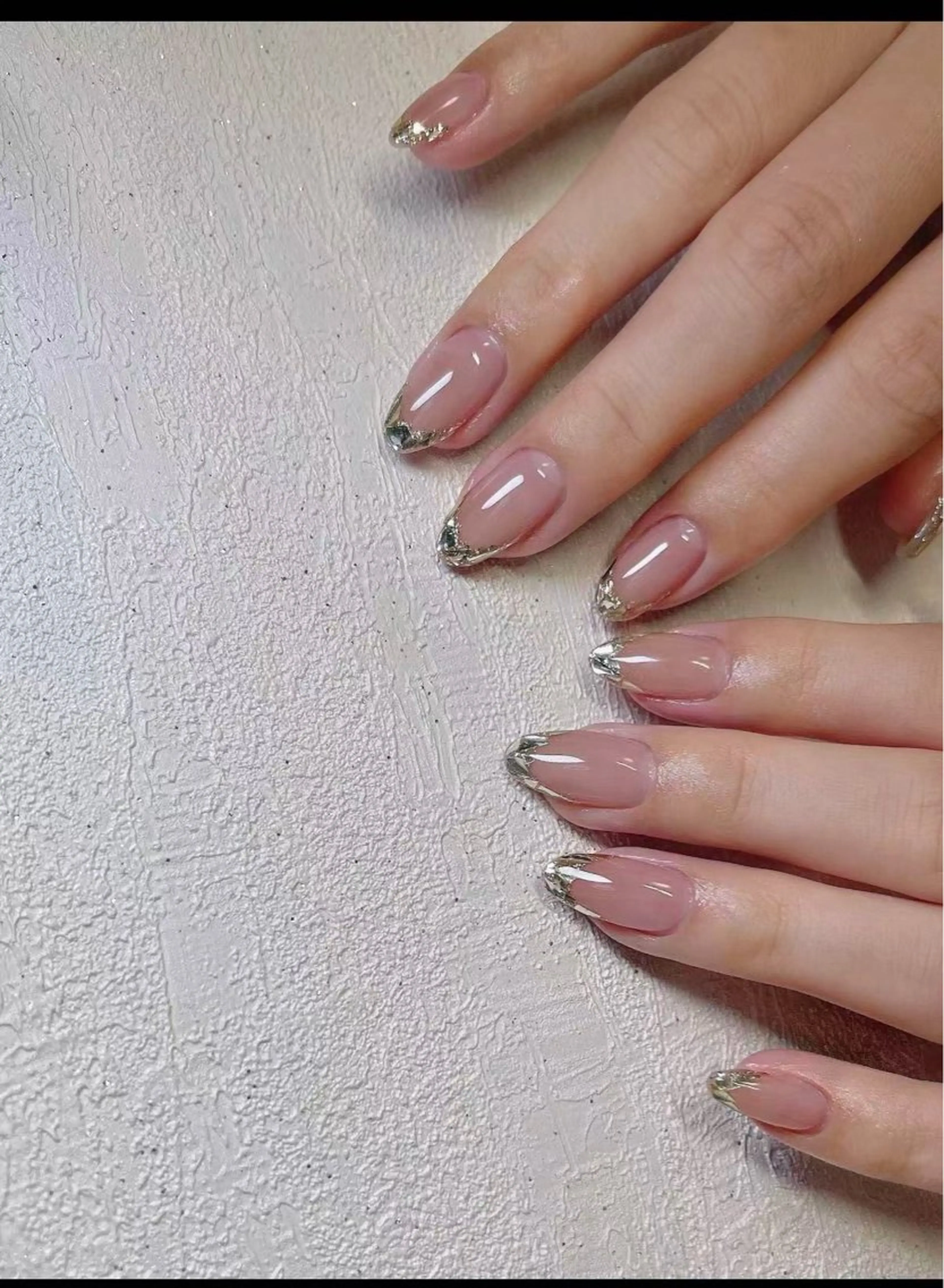 ネイル フレンチネイル ガラスフレンチ ハンドネイル エクラ はるのネイルデザイン