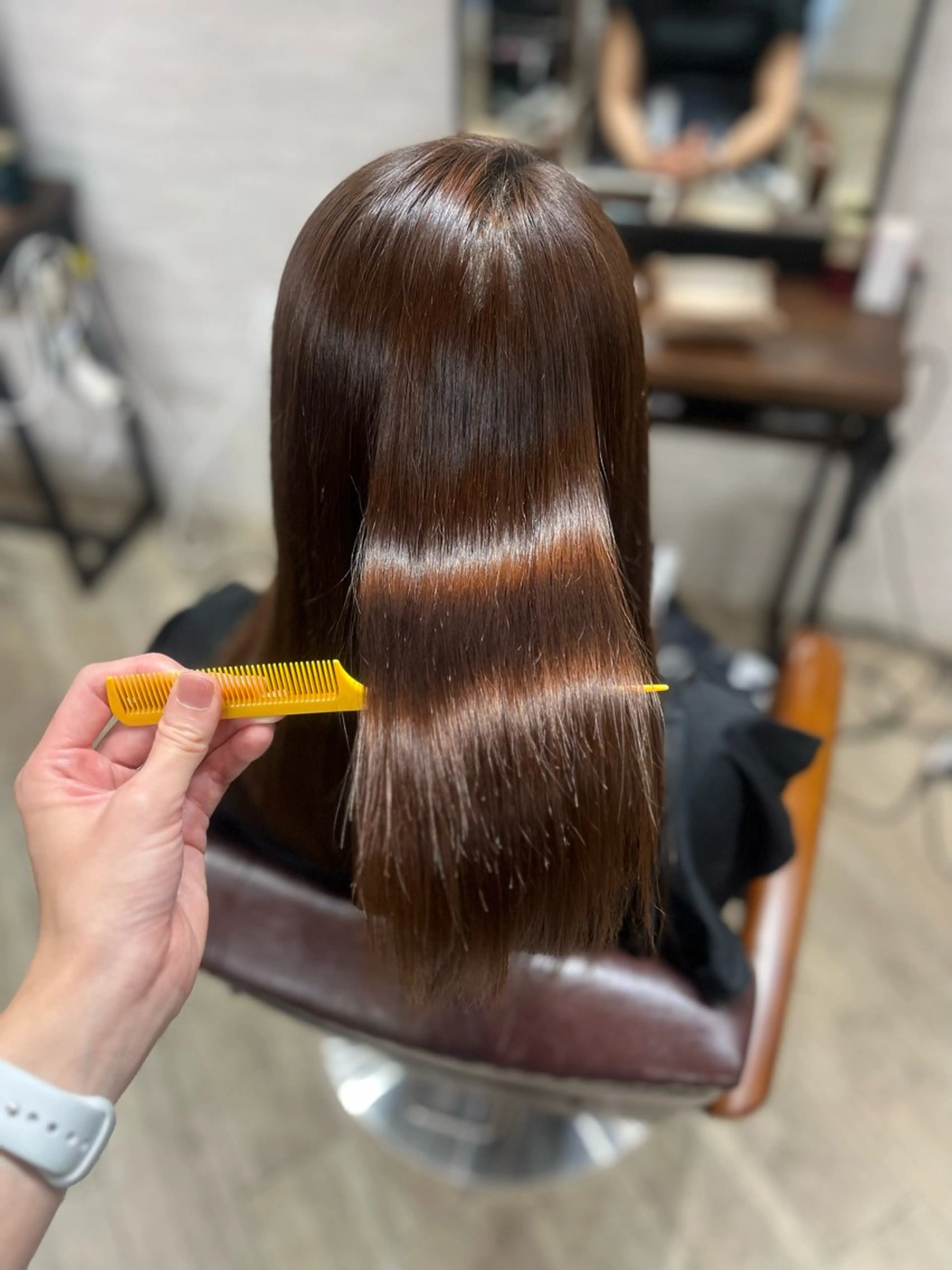 セミロング パーマ 縮毛矯正 トリートメント 🫧ぷる艶カラー🫧 Yuubi🦩のヘアスタイル