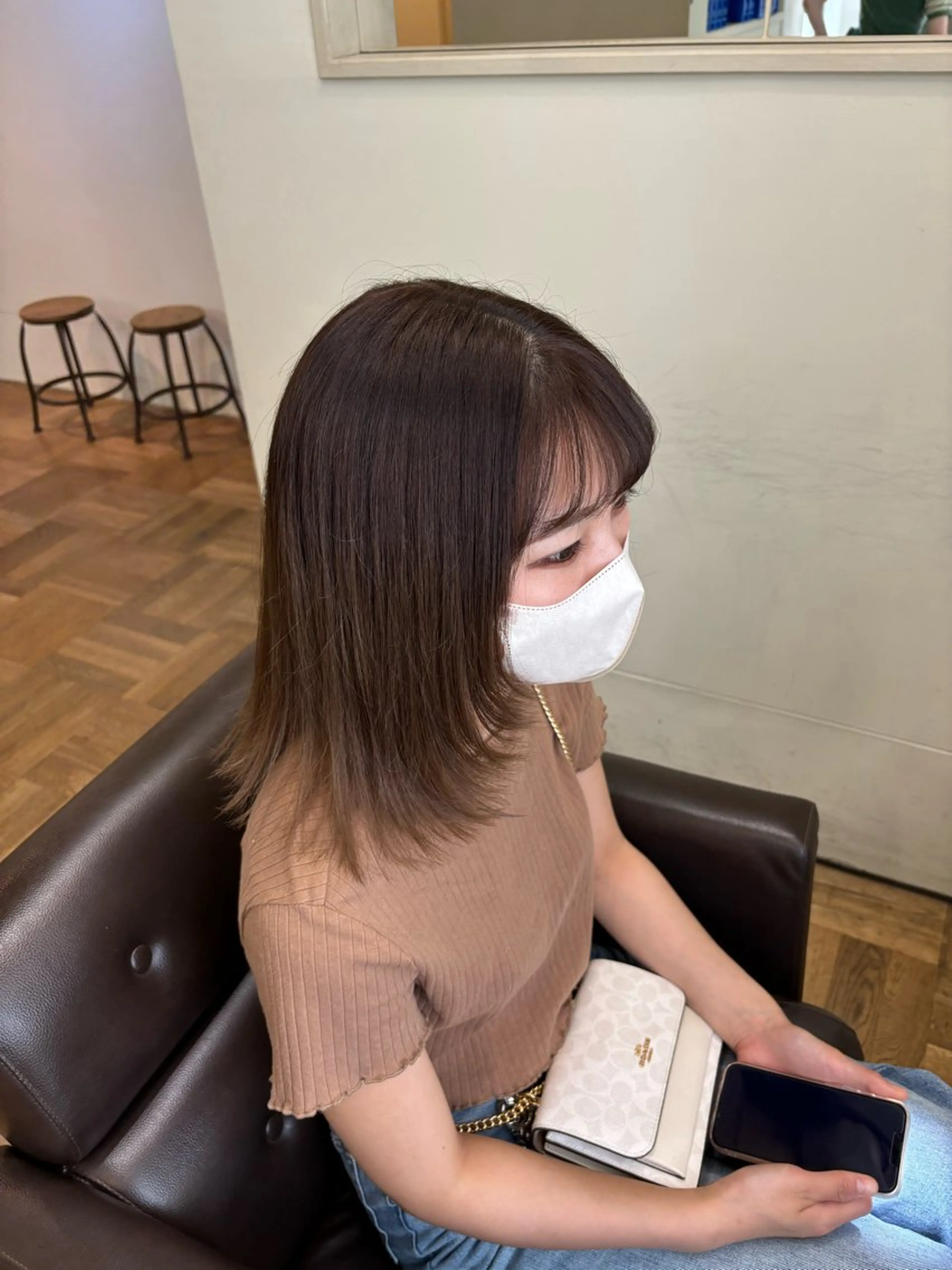 ミディアム 顔まわりレイヤー 顔周りカット レイヤーカット 古川 心のヘアスタイル