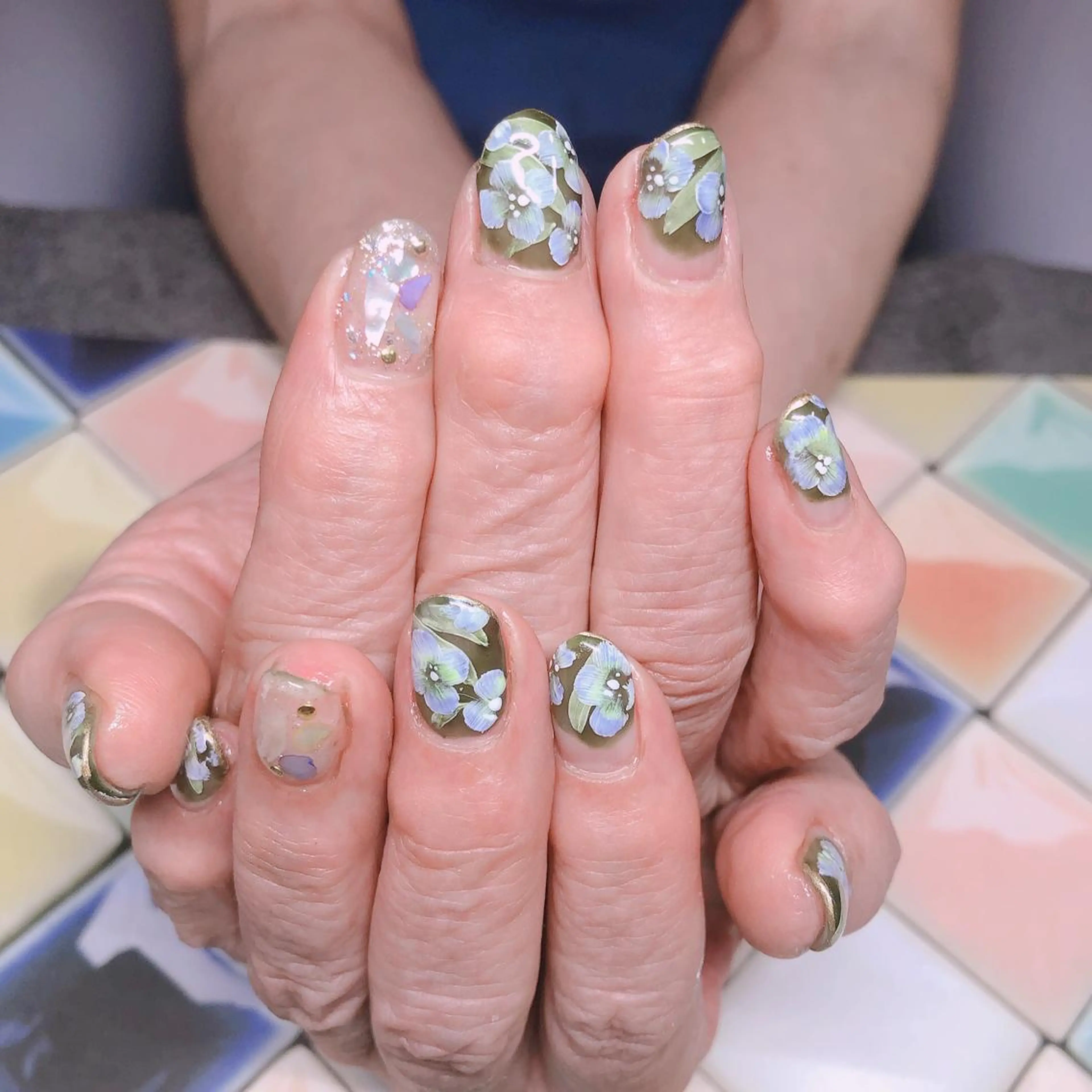 ネイル フラワーネイル 奥園 良恵のネイルデザイン