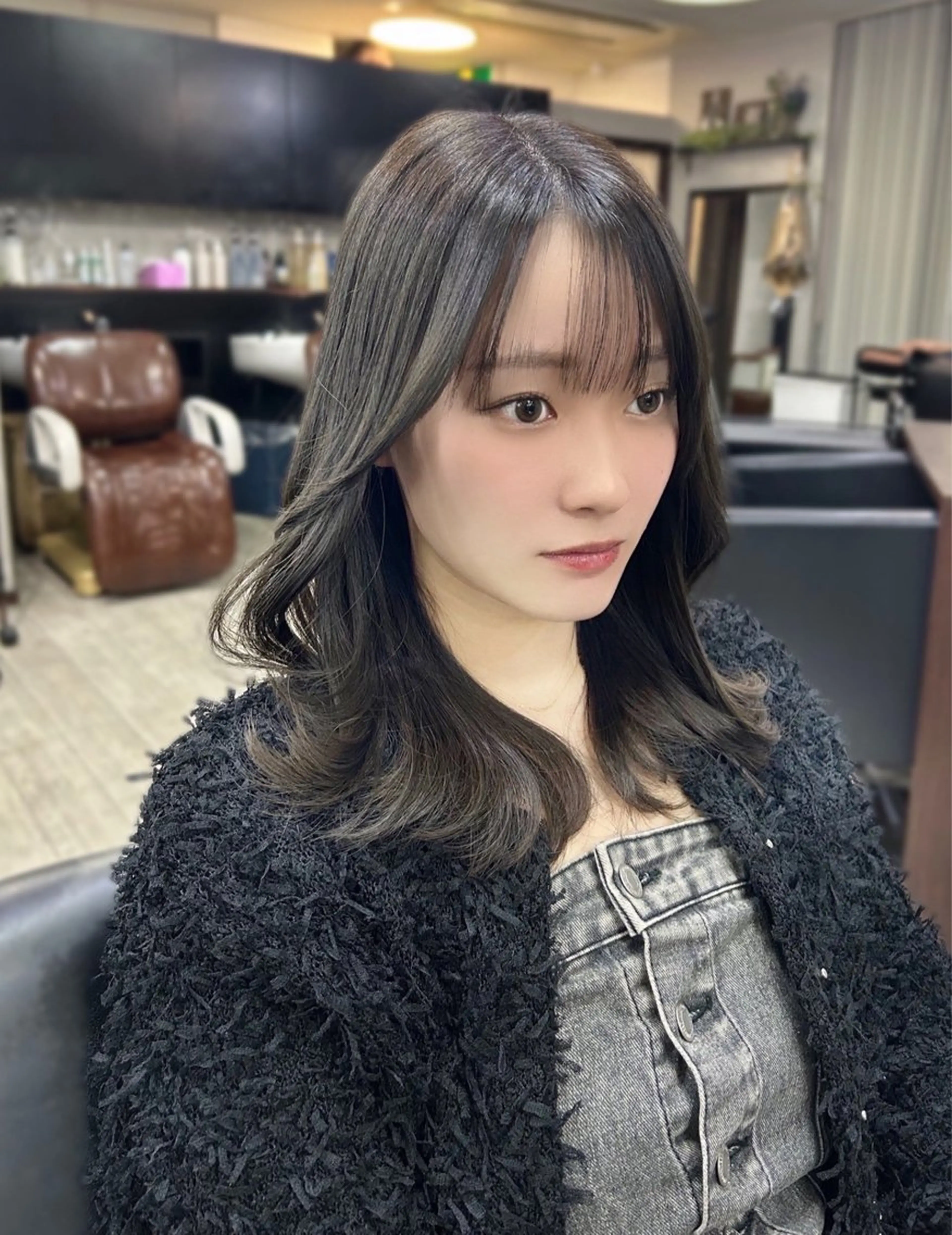 セミロング カラー グレージュ オリーブグレージュ オリーブグレー cocoru所属・＊横浜駅＊ 金子 誠也のヘアスタイル