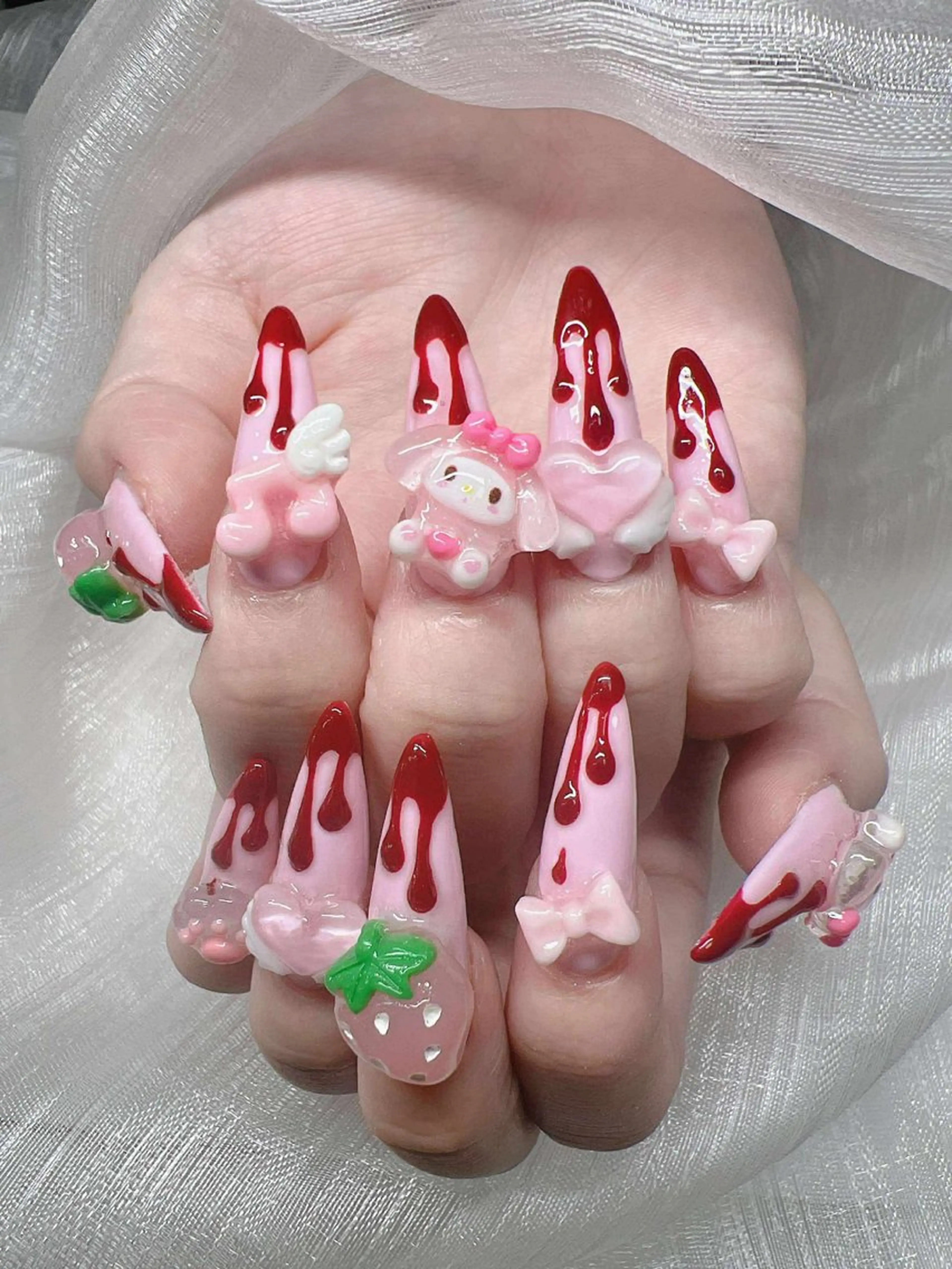 ネイル 長さ出し グラデーション 卒業式 キラキラネイル マグネットネイル ハンドネイル Lee Nailsのネイルデザイン