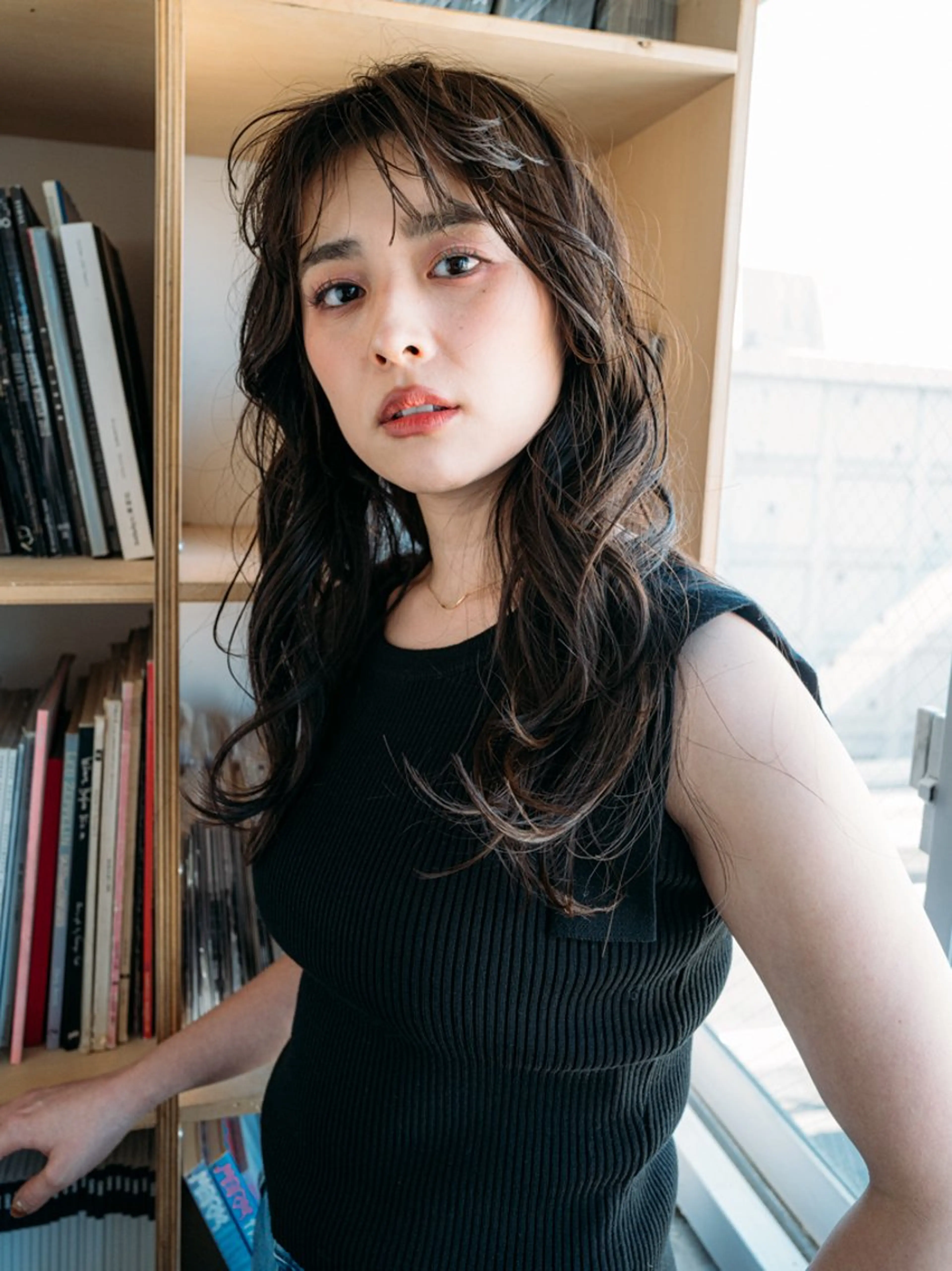 ロング ハイライト 髪質改善 レイヤーカット ブリーチなしWカラー /酸性ストレート河本のヘアスタイル