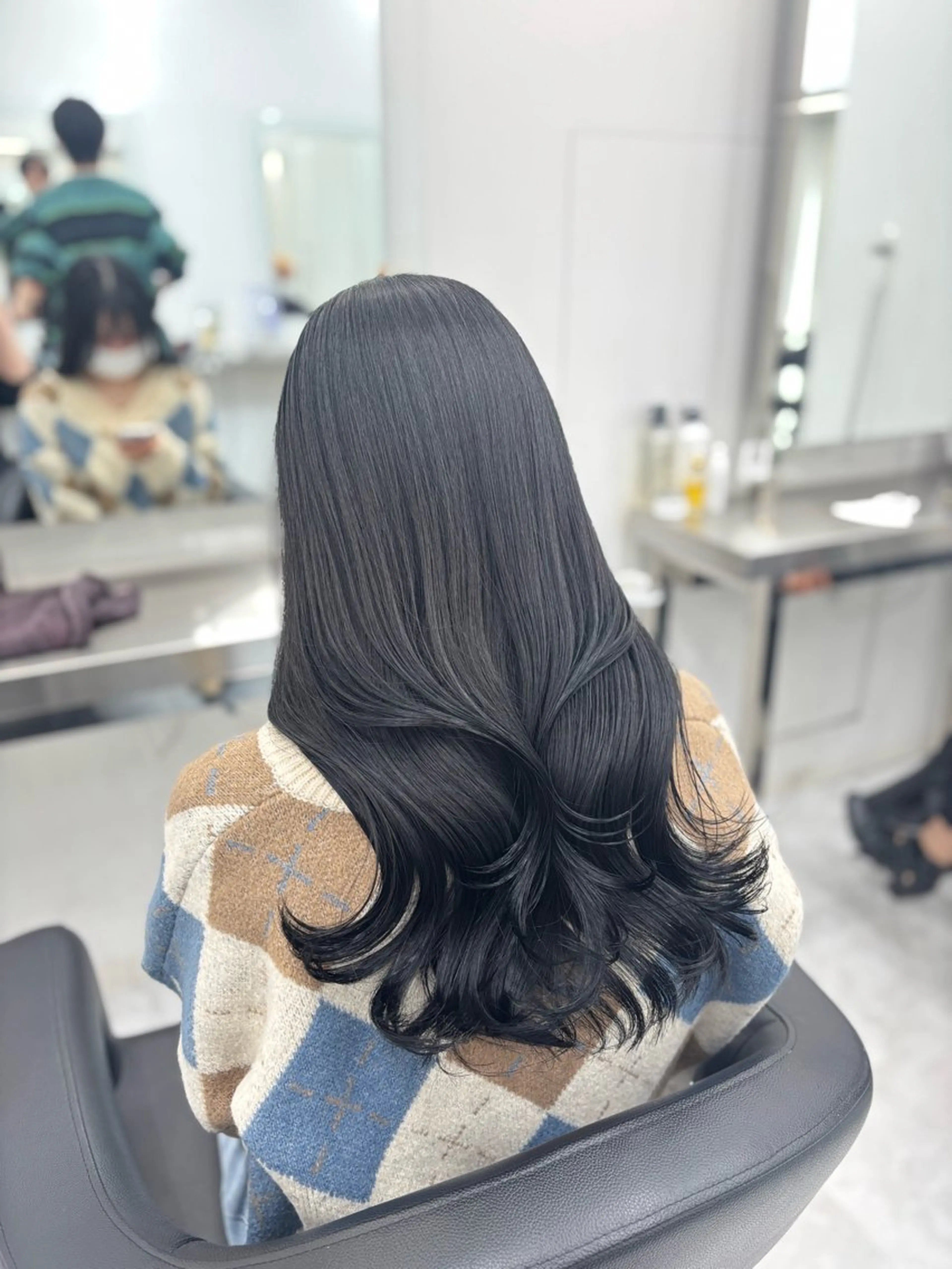 ロング カラー カット ヘアカラー 韓国風暗髪ヘア🤍 🫧MIREIのヘアスタイル