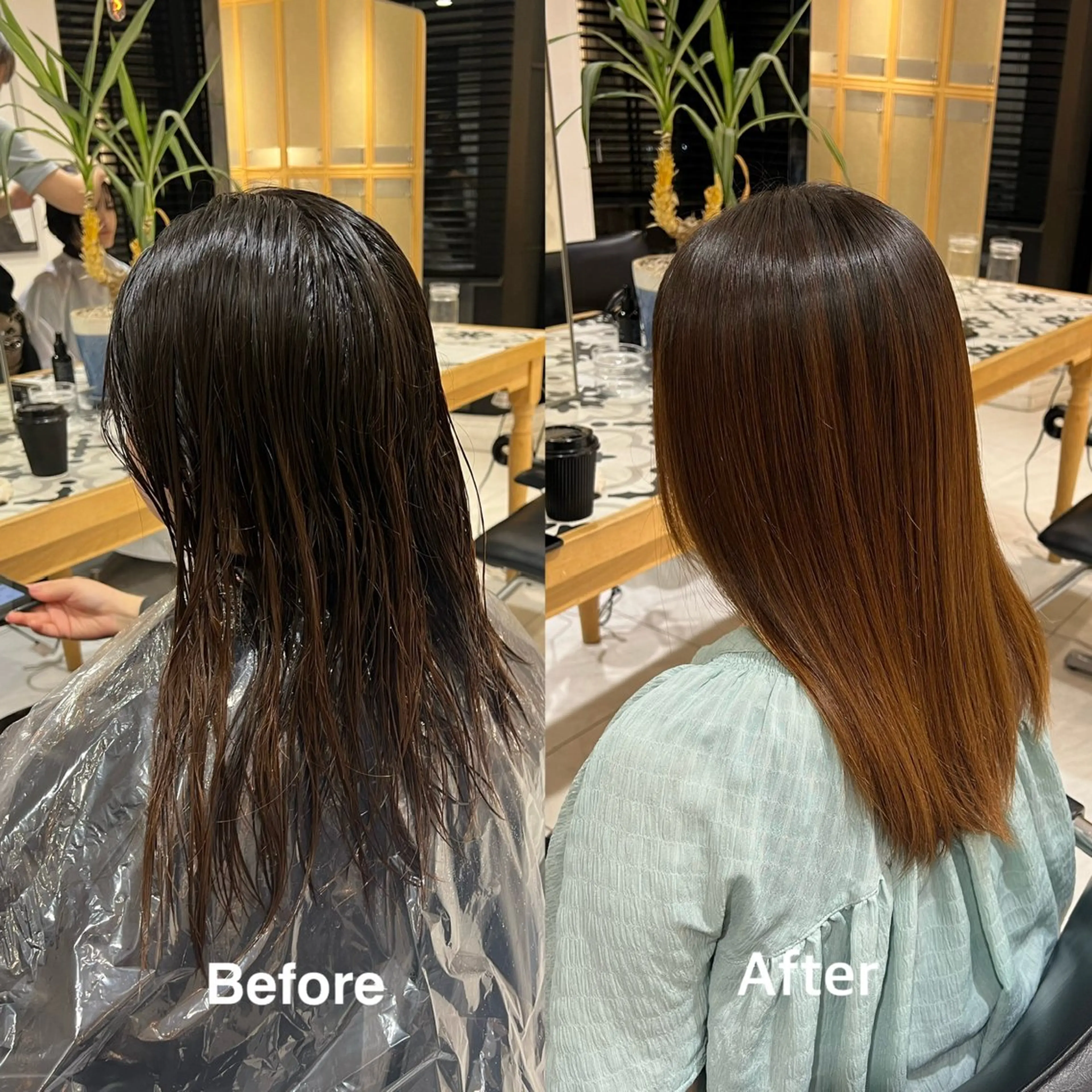 セミロング セミロングパーマ 縮毛矯正 トリートメント ヘッドスパ 縮毛矯正/ブリーチ 🏖️MIREIのヘアスタイル