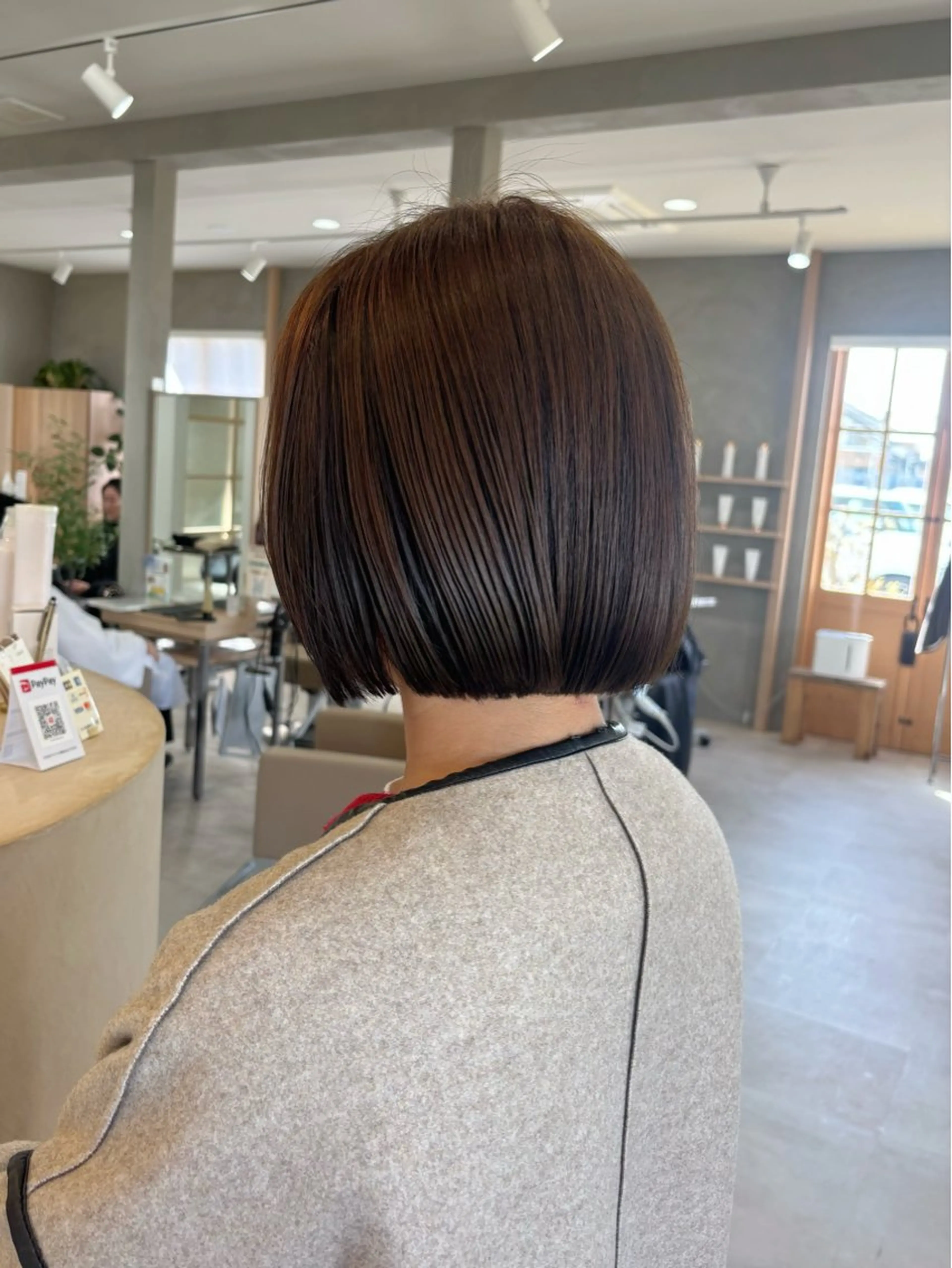 ミディアム カラー ブリーチ ブリーチなしカラー ボブ カット ヘアカラー トリートメント 真弓 理沙/艶カラーのヘアスタイル