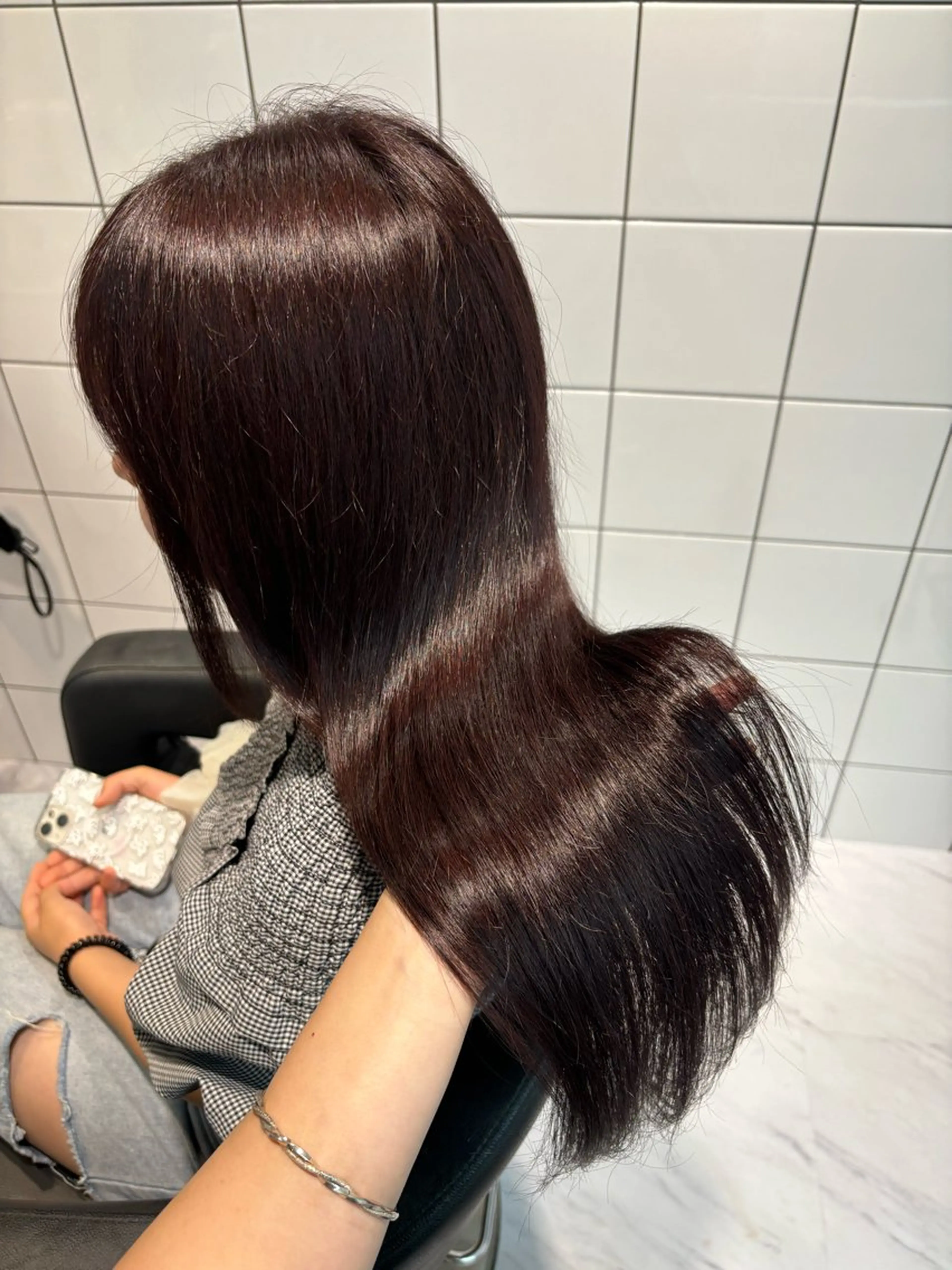 ロング ヘアカラー トリートメント ヘッドスパ ヘアセット 表参道♡暗髪^ྀི 艶カラー♡アユミのヘアスタイル