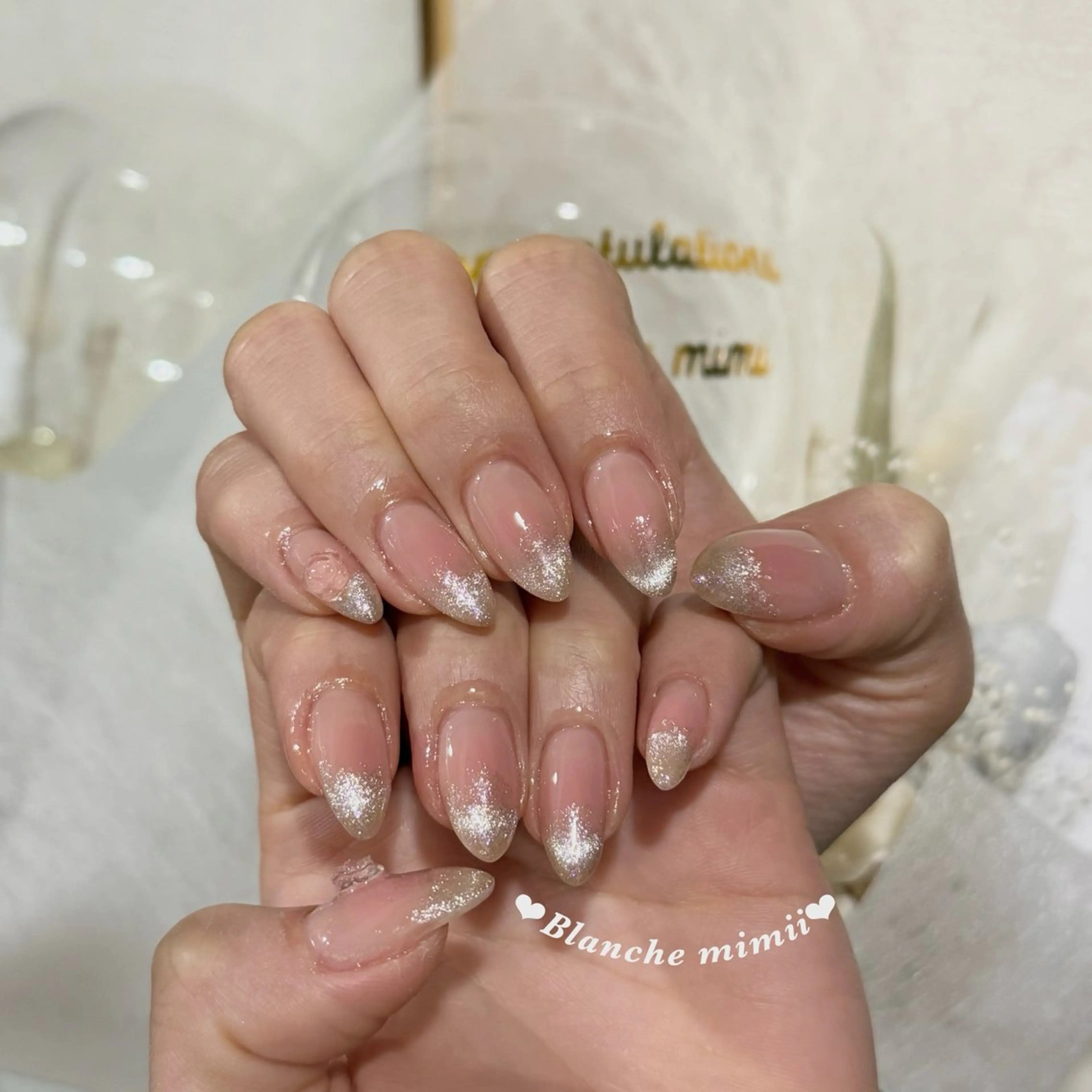 ネイル チークネイル キラキラネイル マグネットネイル ハンドネイル Blanche　mimii所属・Blanche Ayaのネイルデザイン