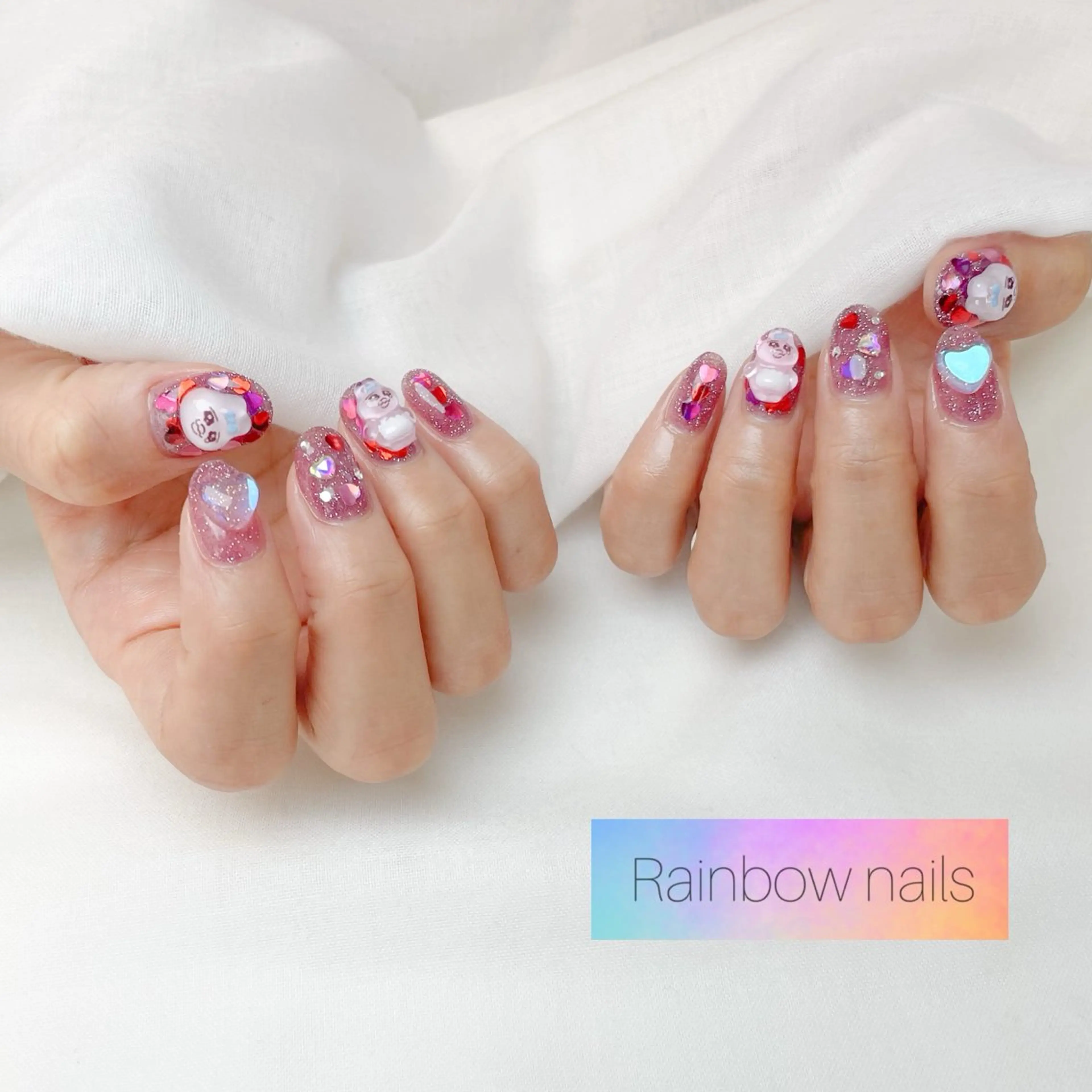 ネイル Rainbow nailsくろちゃんのネイルデザイン