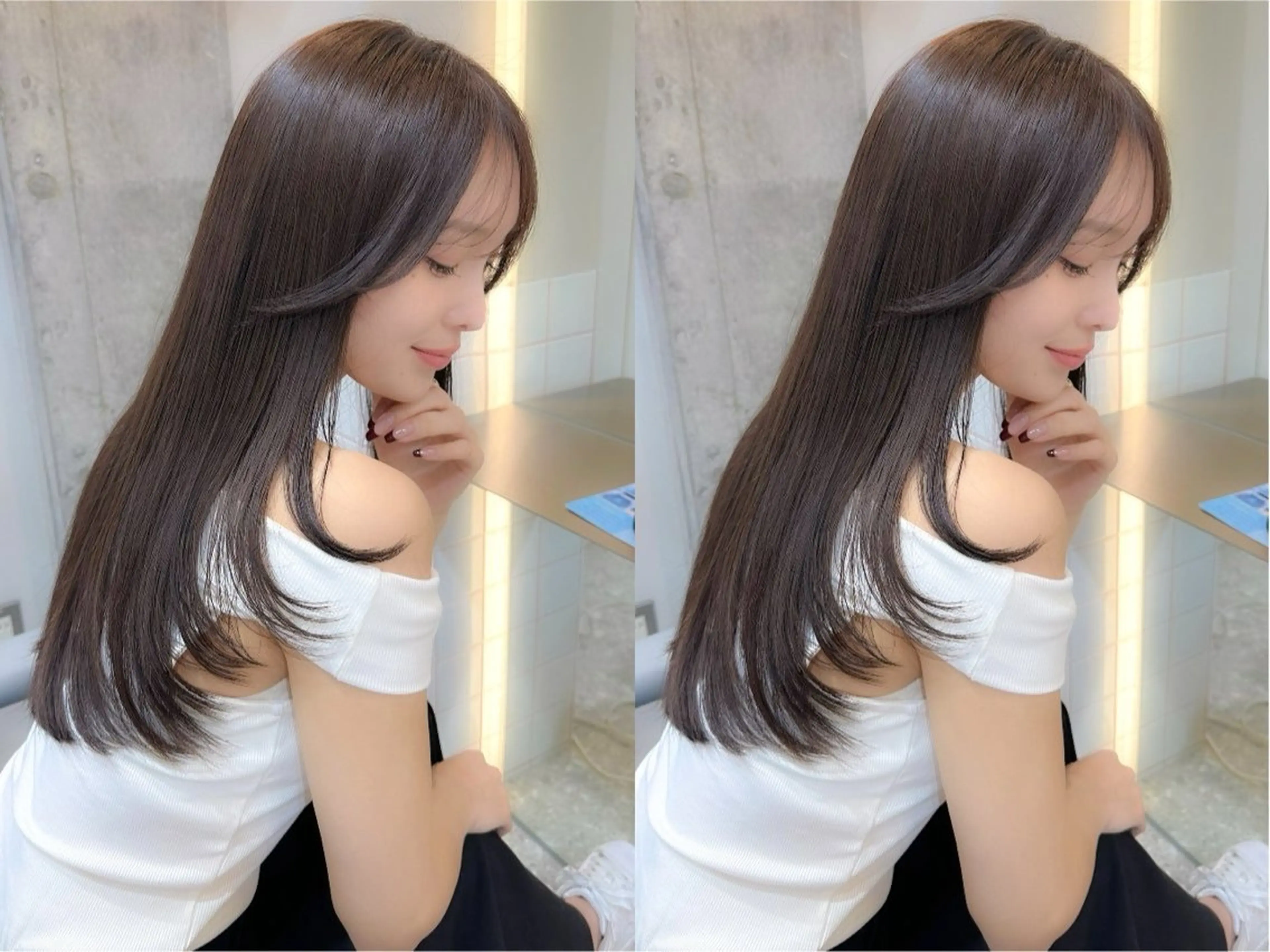 ロング カラー ブラウンカラー ヘアカラー トリートメント 新宿/韓国ヘア kurea🪽♡のヘアスタイル