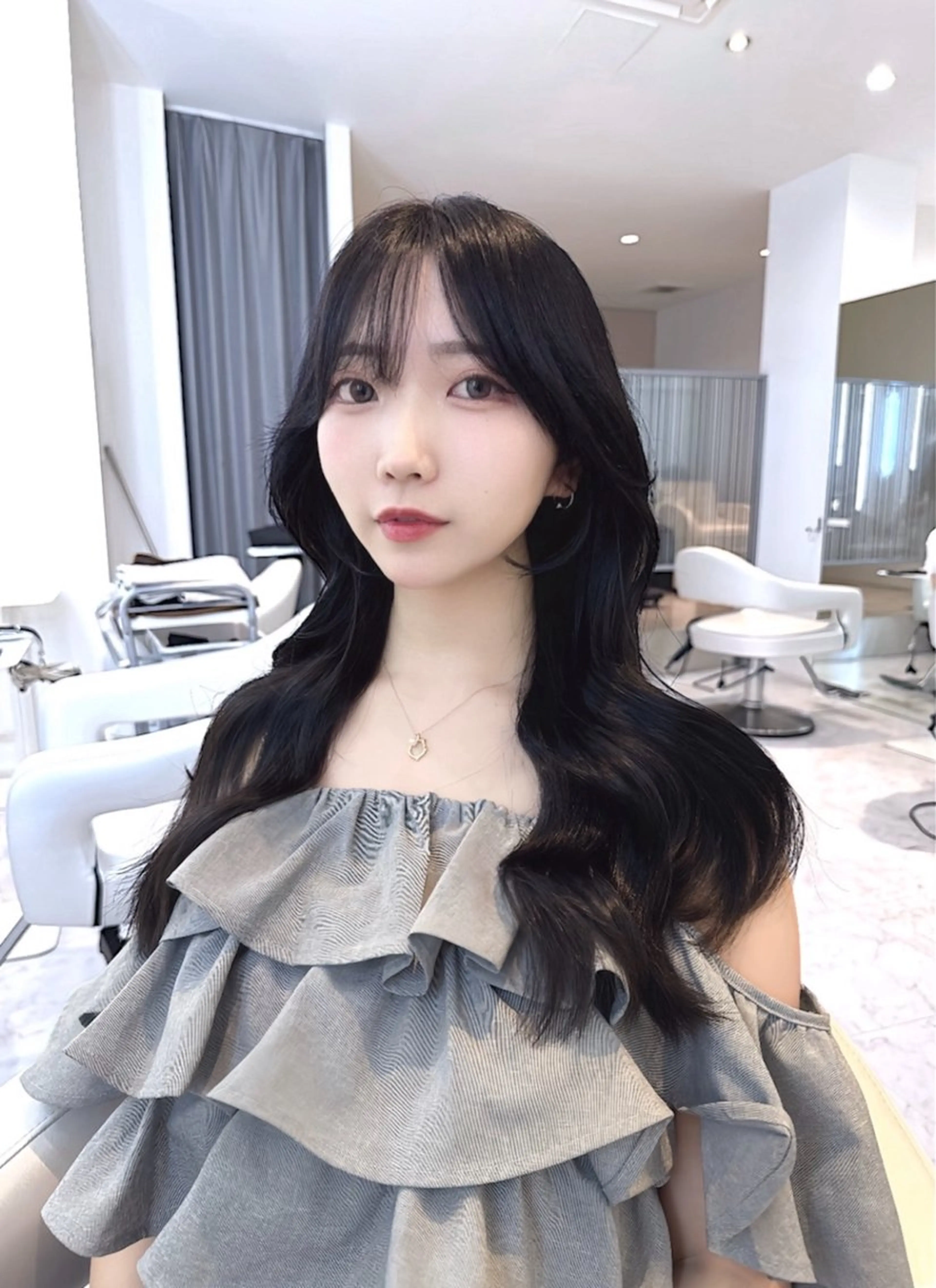 ロング カラー ヘアアレンジ 透明感カラー グレージュ 韓国風ヘア miuru/網紅ヘア 🇨🇳レイヤーのヘアスタイル